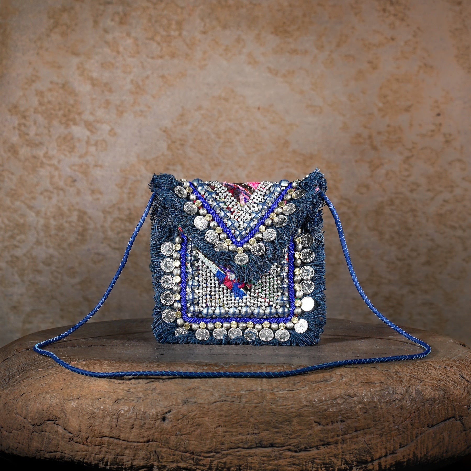 Blue Banjara Minion Clutch 011