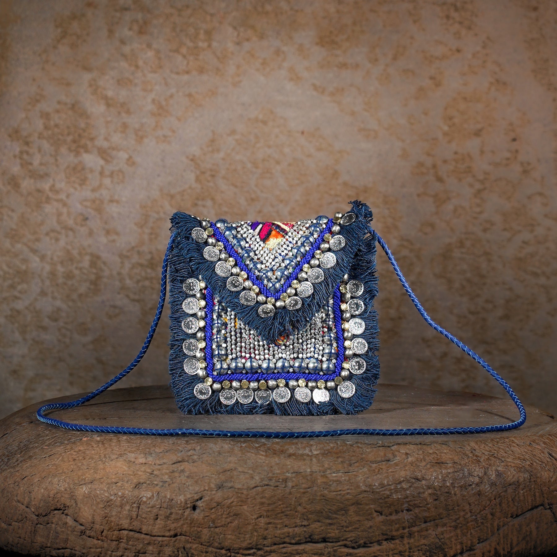 Blue Banjara Minion Clutch 012