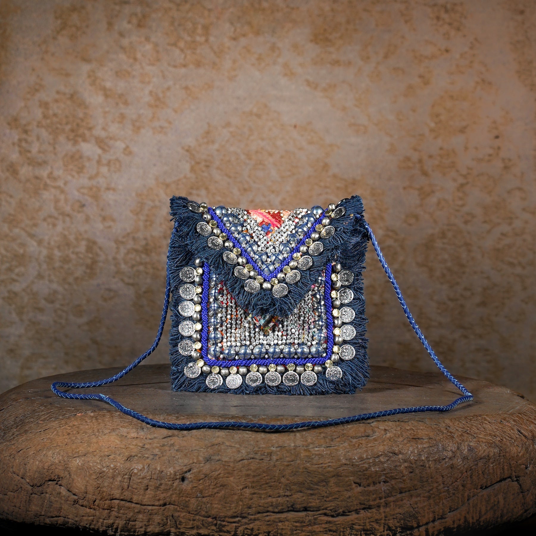 Blue Banjara Minion Clutch 013