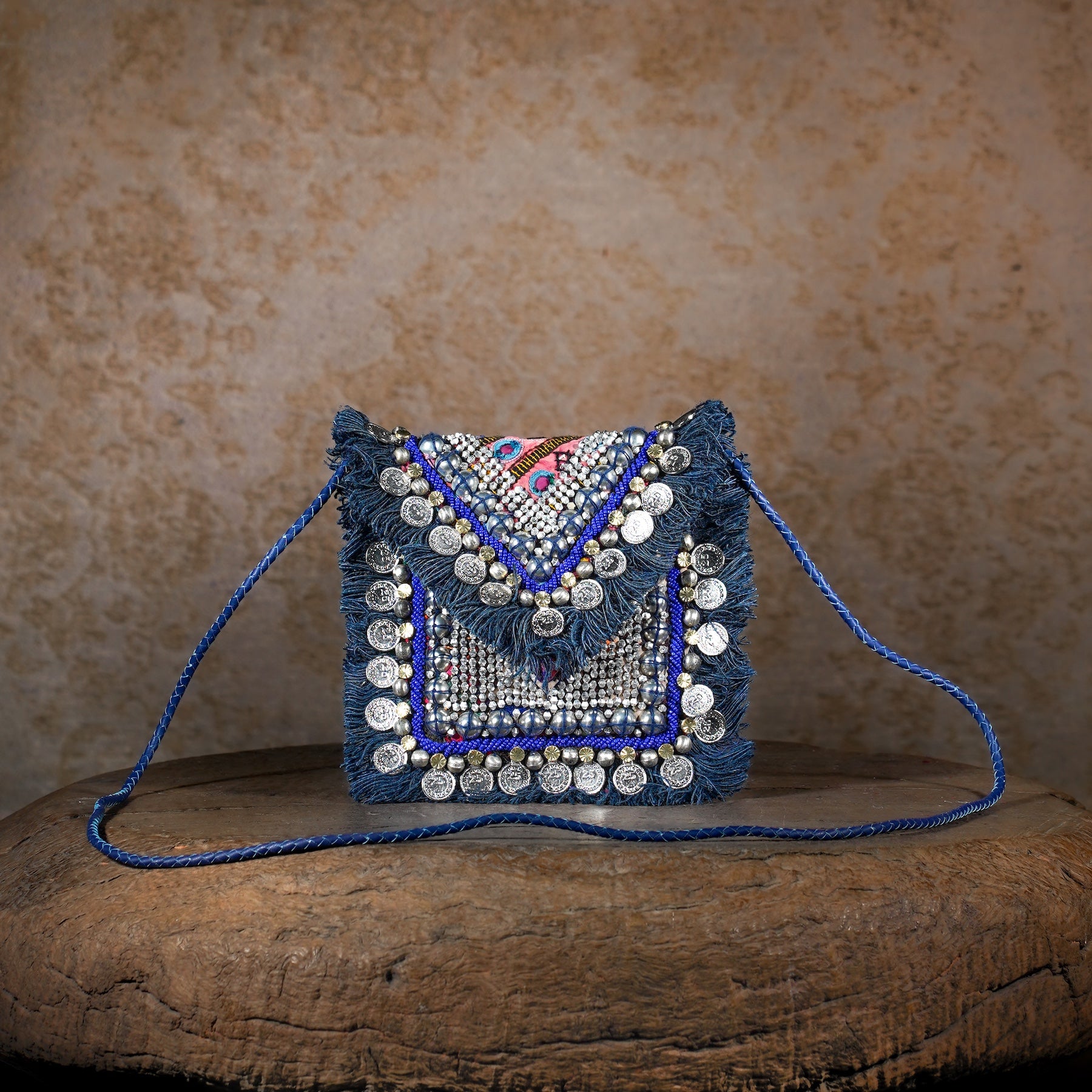 Blue Banjara Minion Clutch 015