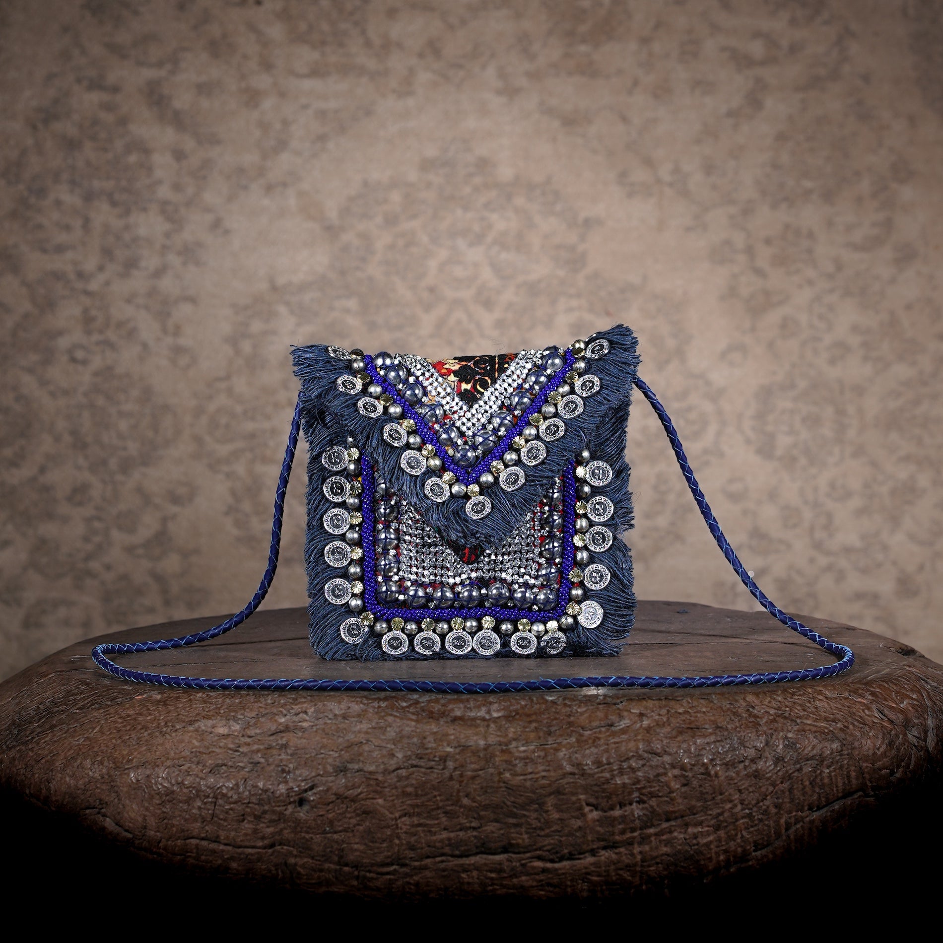 Blue Banjara Minion Clutch 017