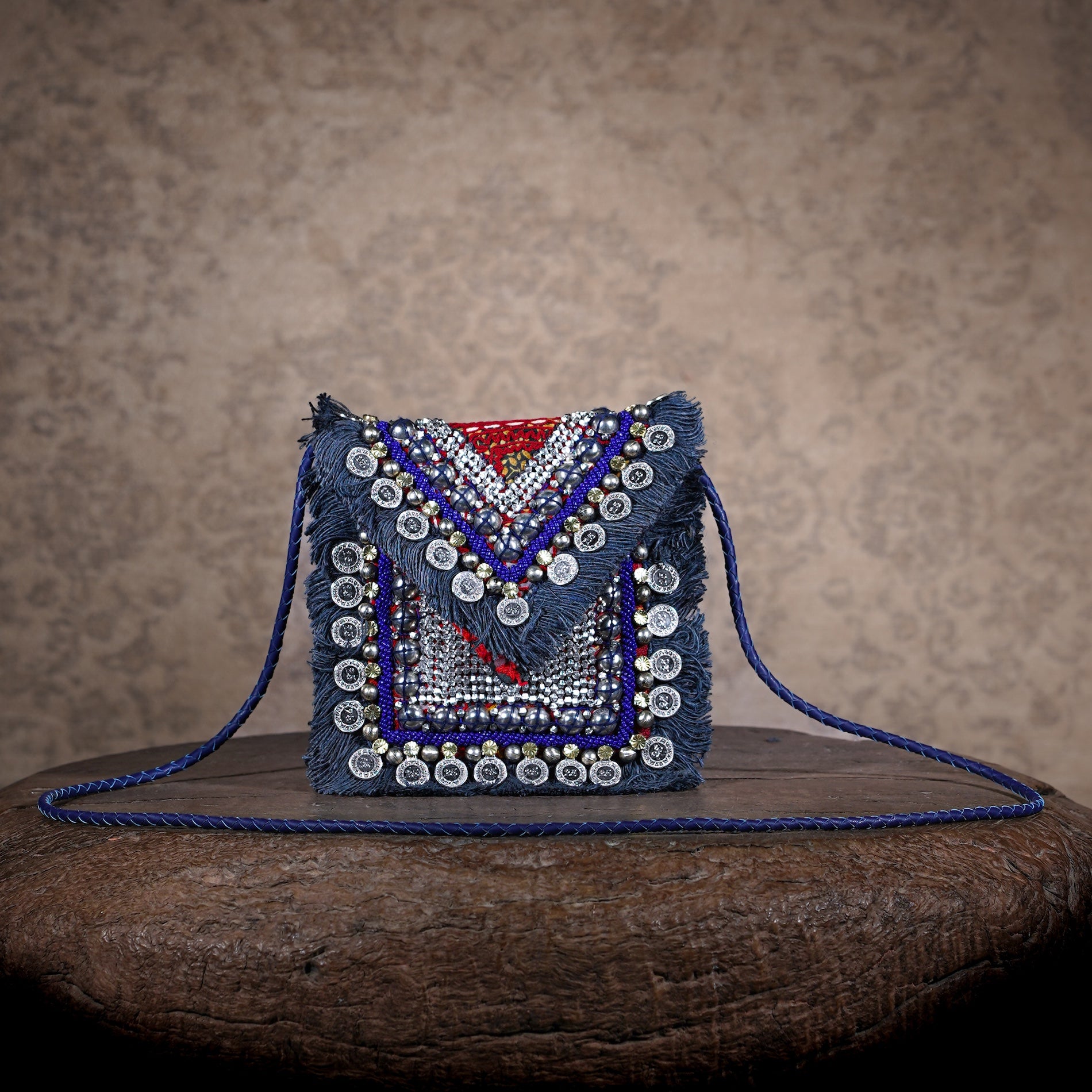 Blue Banjara Minion Clutch 018