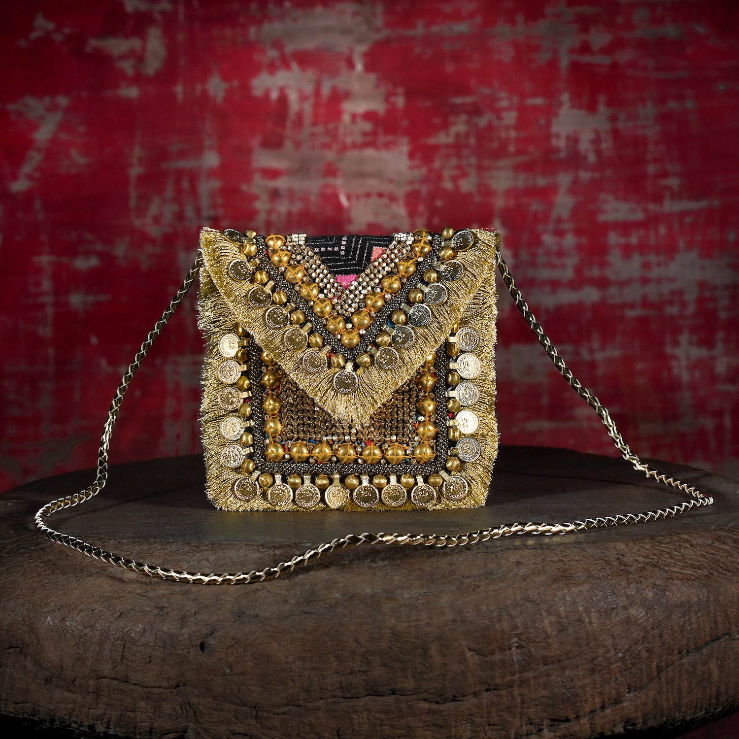 Gold Banjara Minion Clutch 007