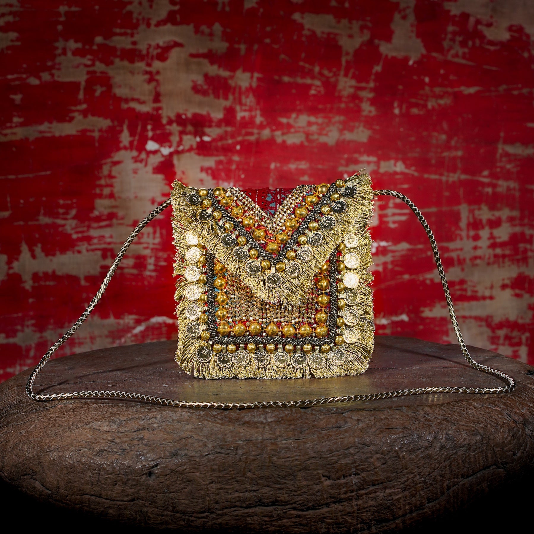 Gold Banjara Minion Clutch 024