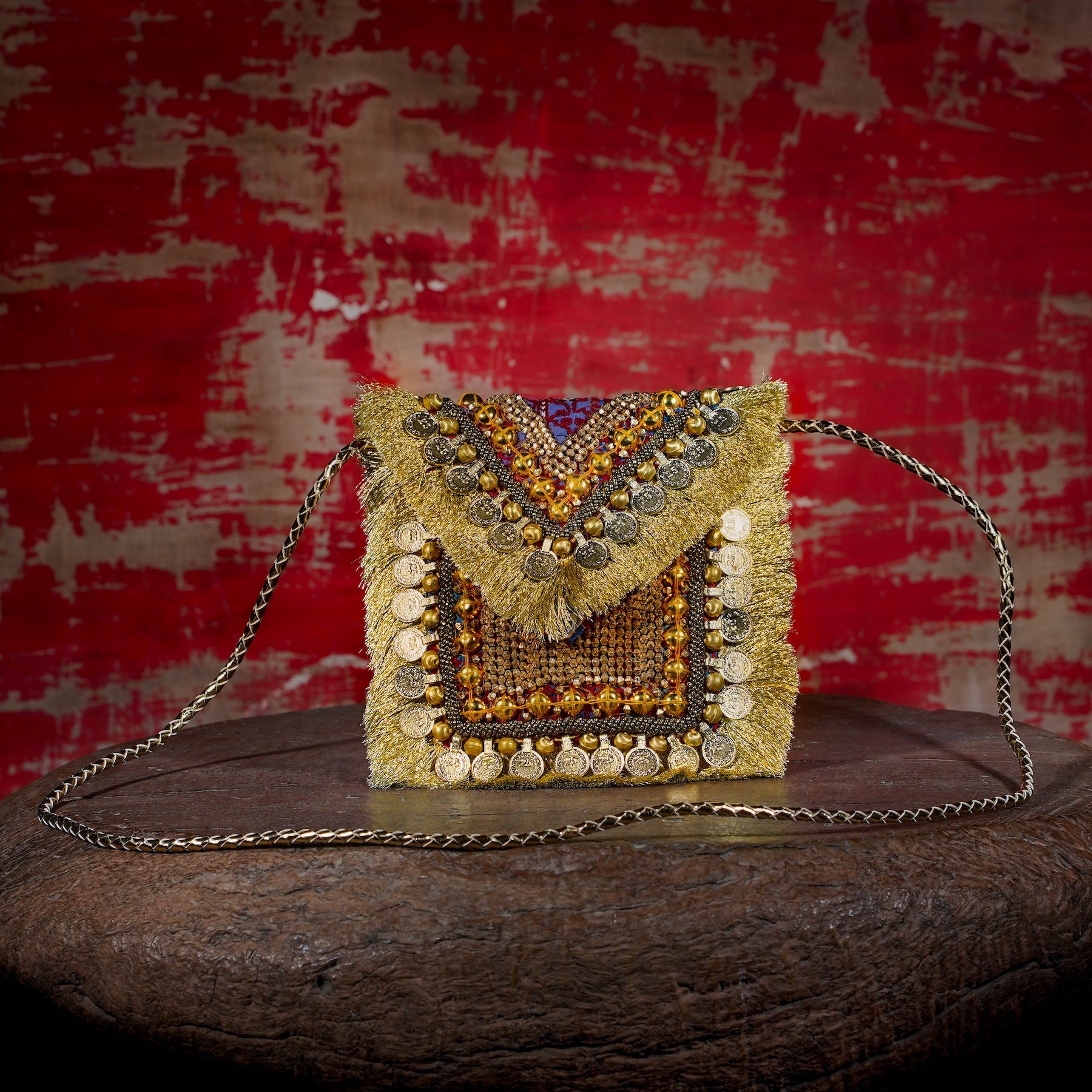Gold Banjara Minion Clutch 027