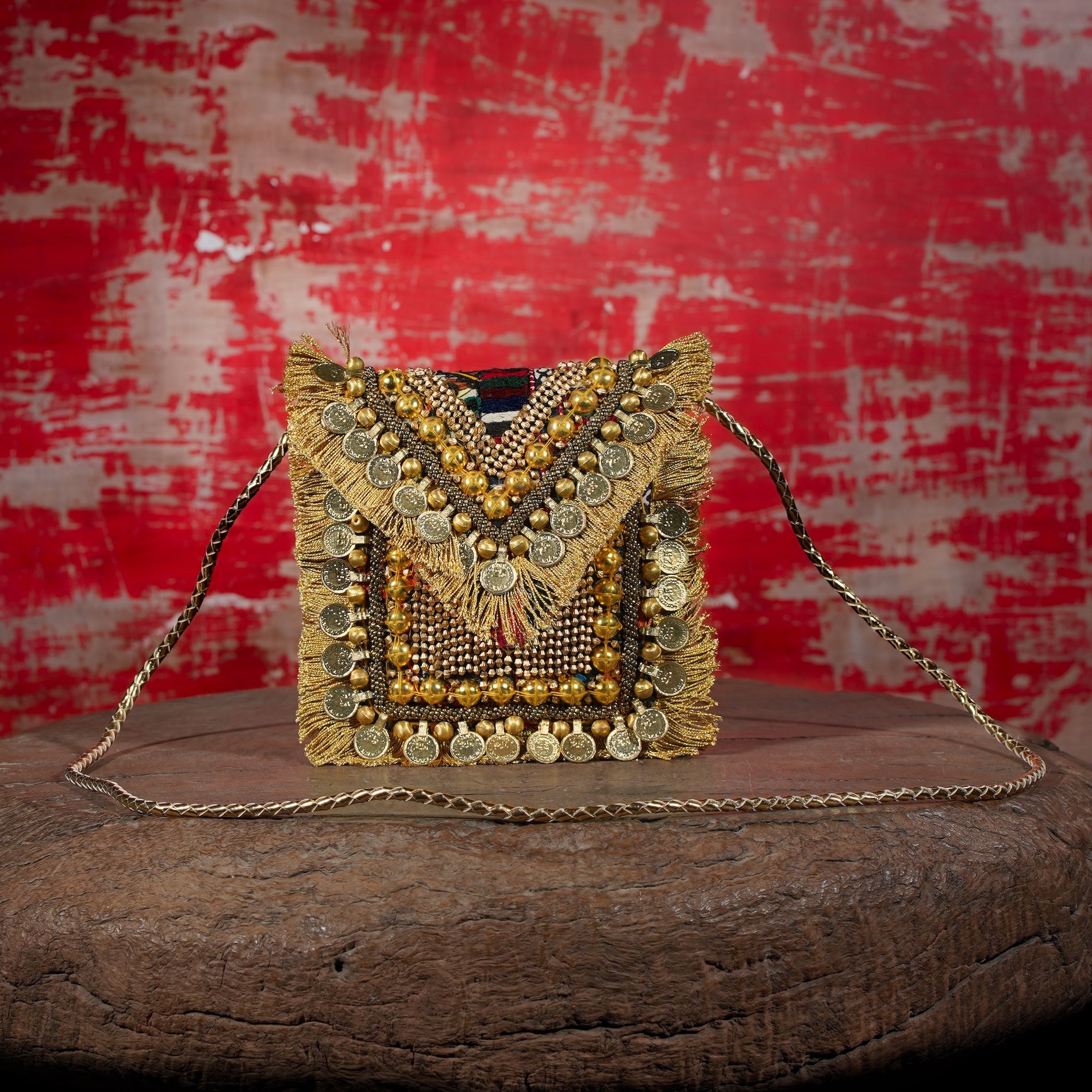 Gold Banjara Minion Clutch 034