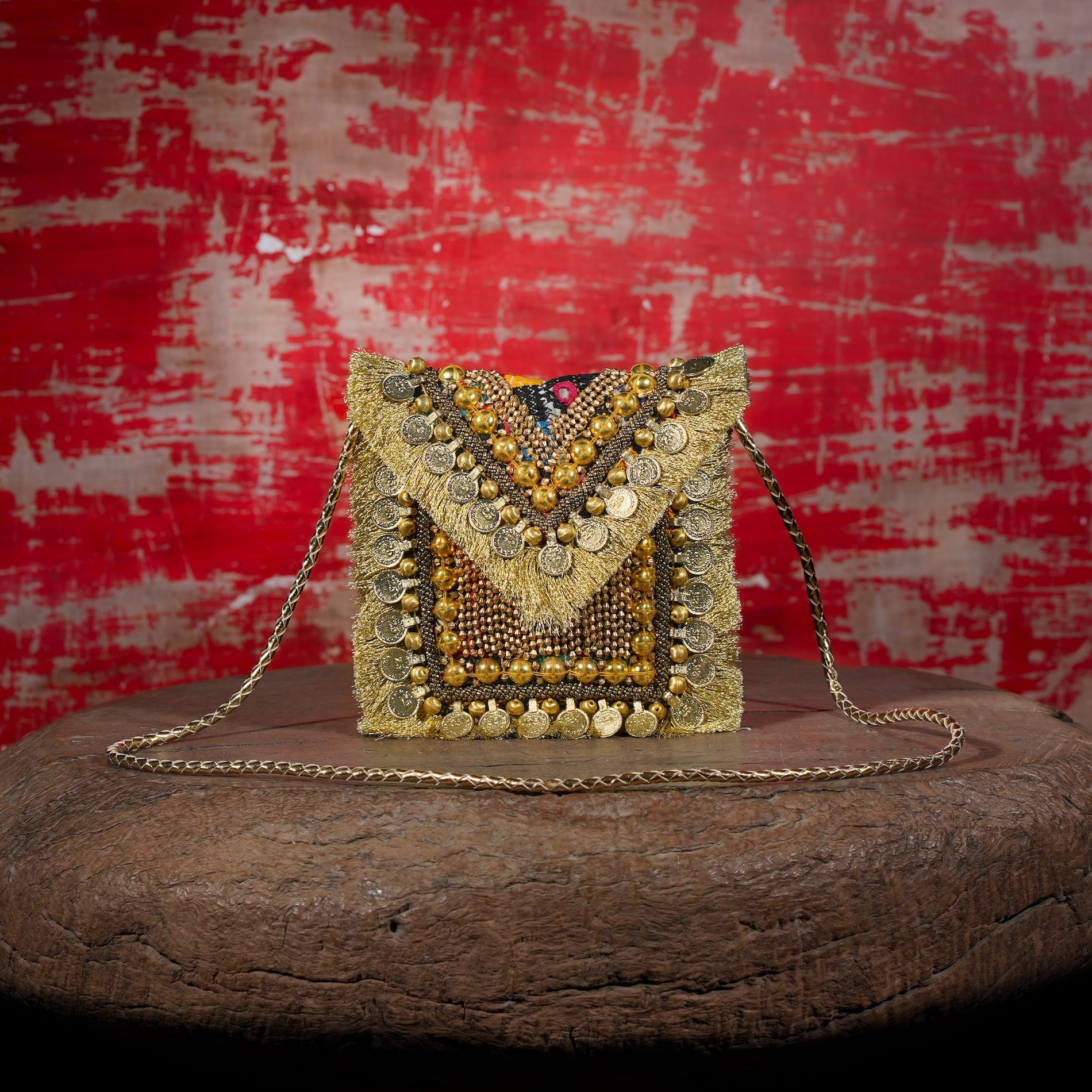 Gold Banjara Minion Clutch 036