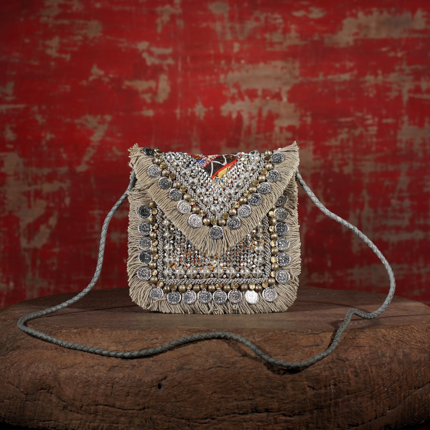 Light Grey Banjara Minion Clutch 006