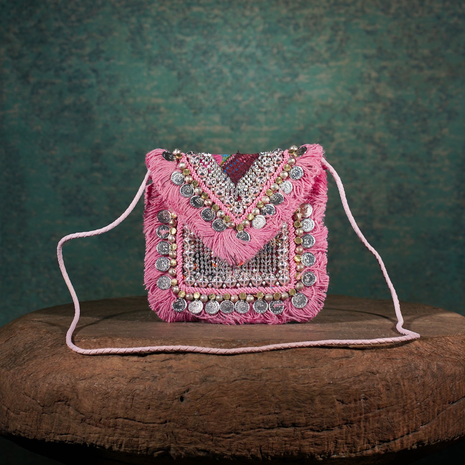 Pink Banjara Minion Clutch 008