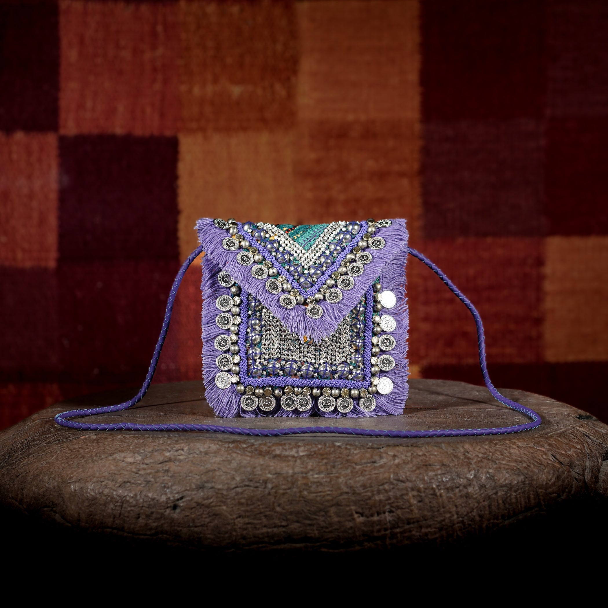 Purple Banjara Minion Clutch 001