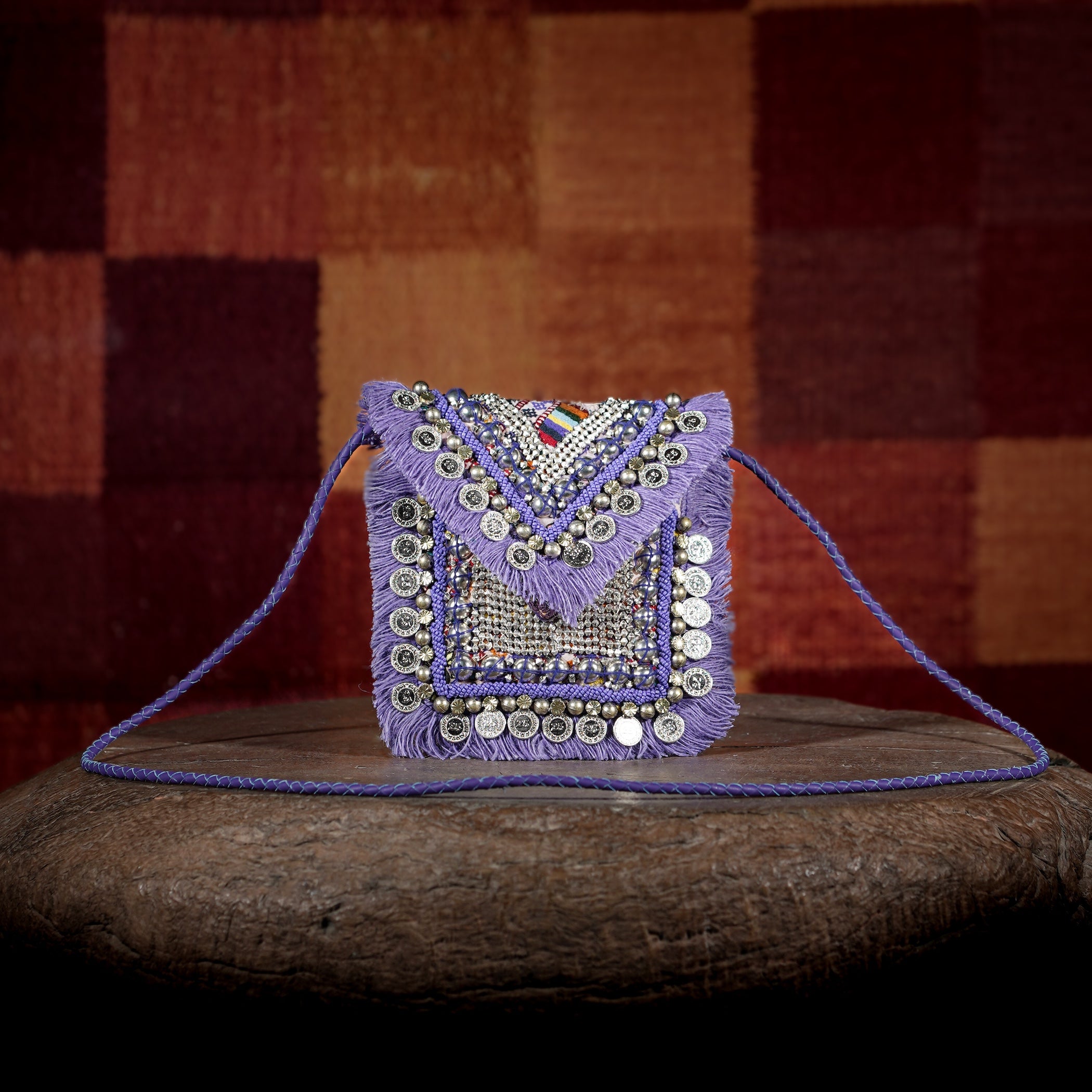 Purple Banjara Minion Clutch 002