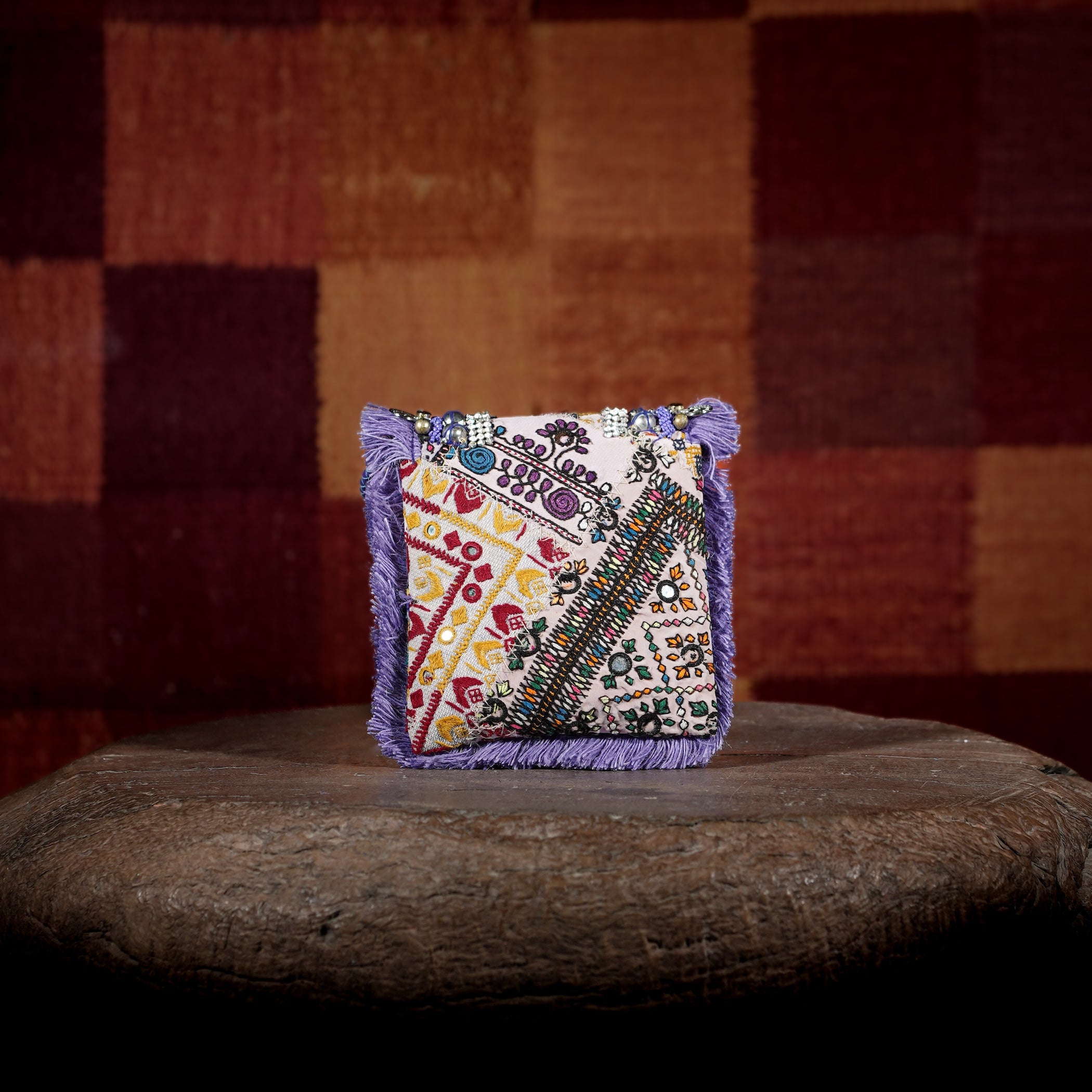 Purple Banjara Minion Clutch 002