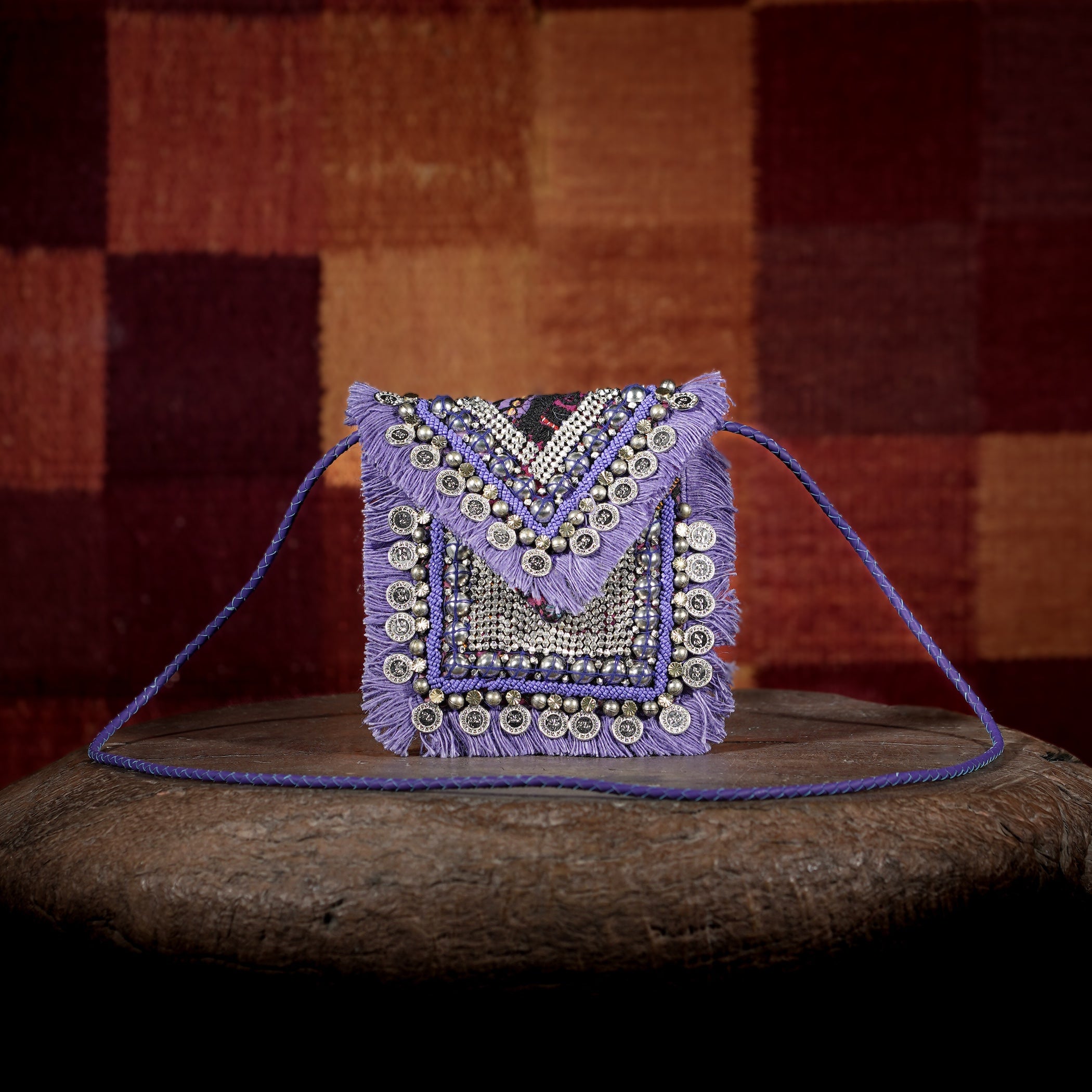Purple Banjara Minion Clutch 003
