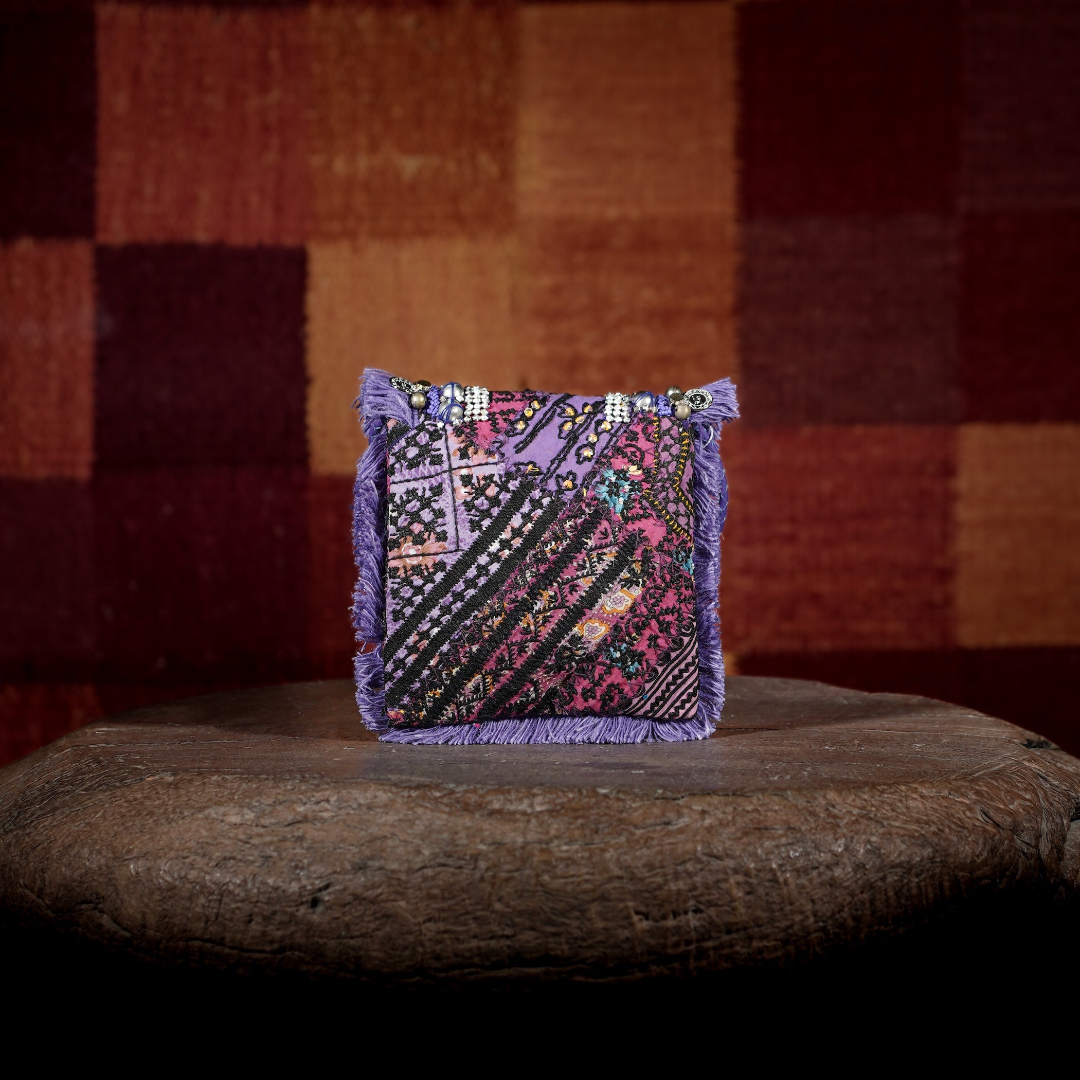 Purple Banjara Minion Clutch 003
