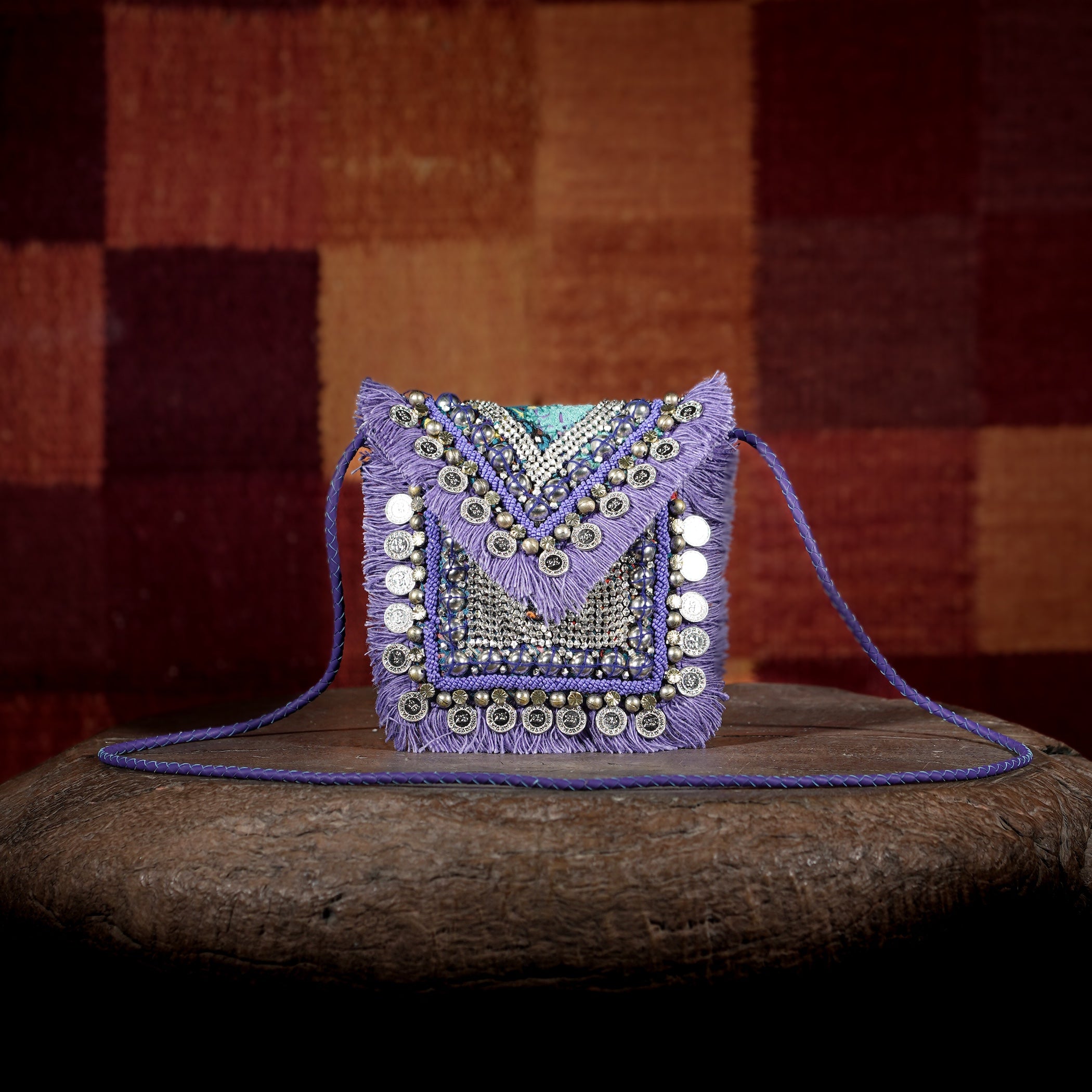 Purple Banjara Minion Clutch 004