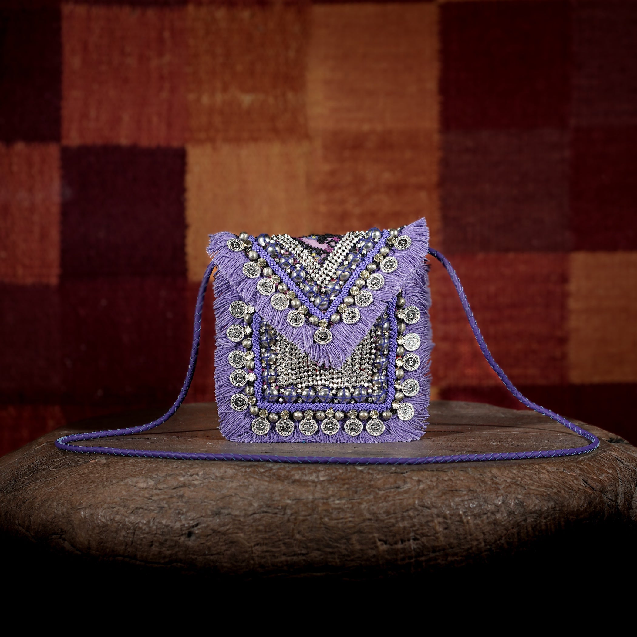 Purple Banjara Minion Clutch 005