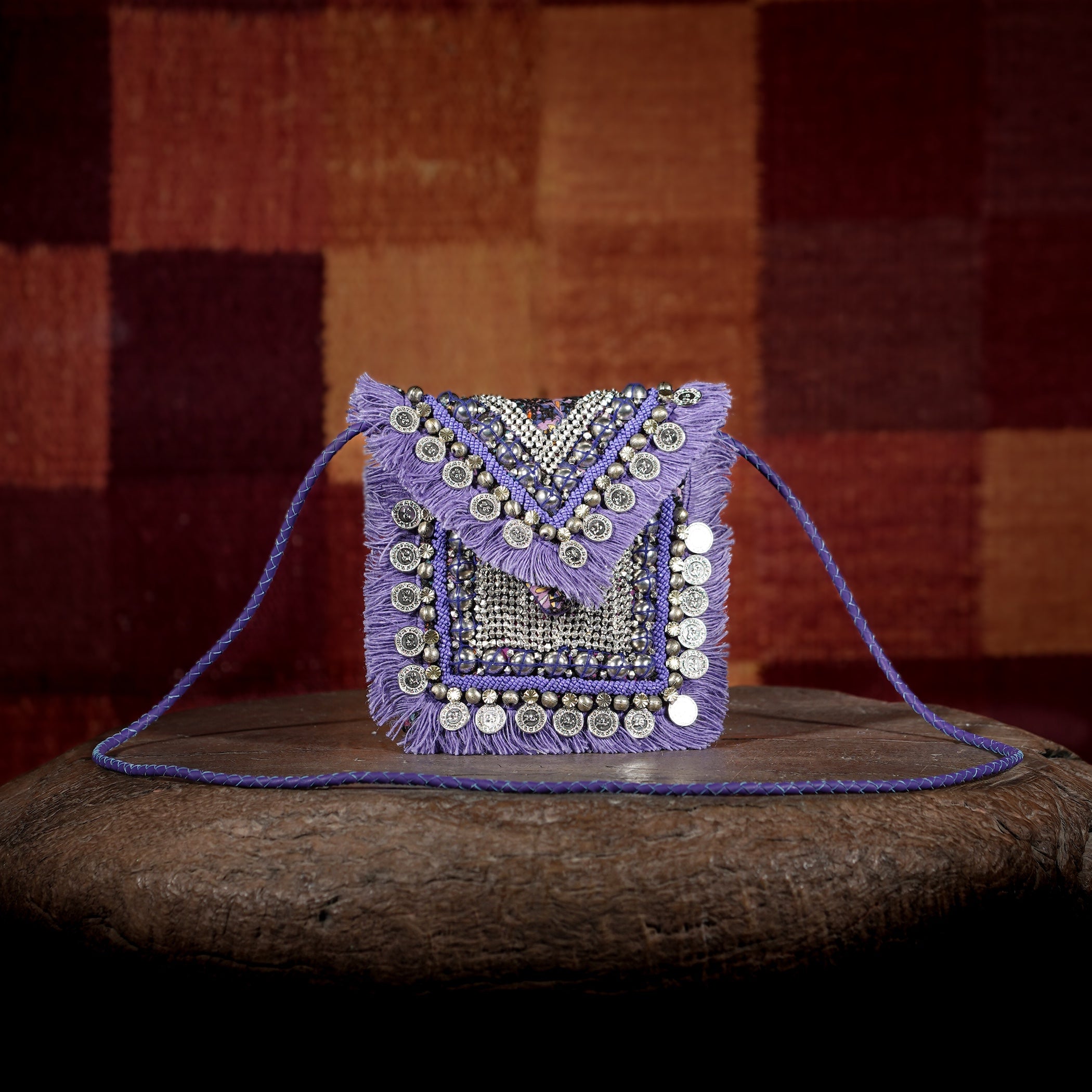 Purple Banjara Minion Clutch 009