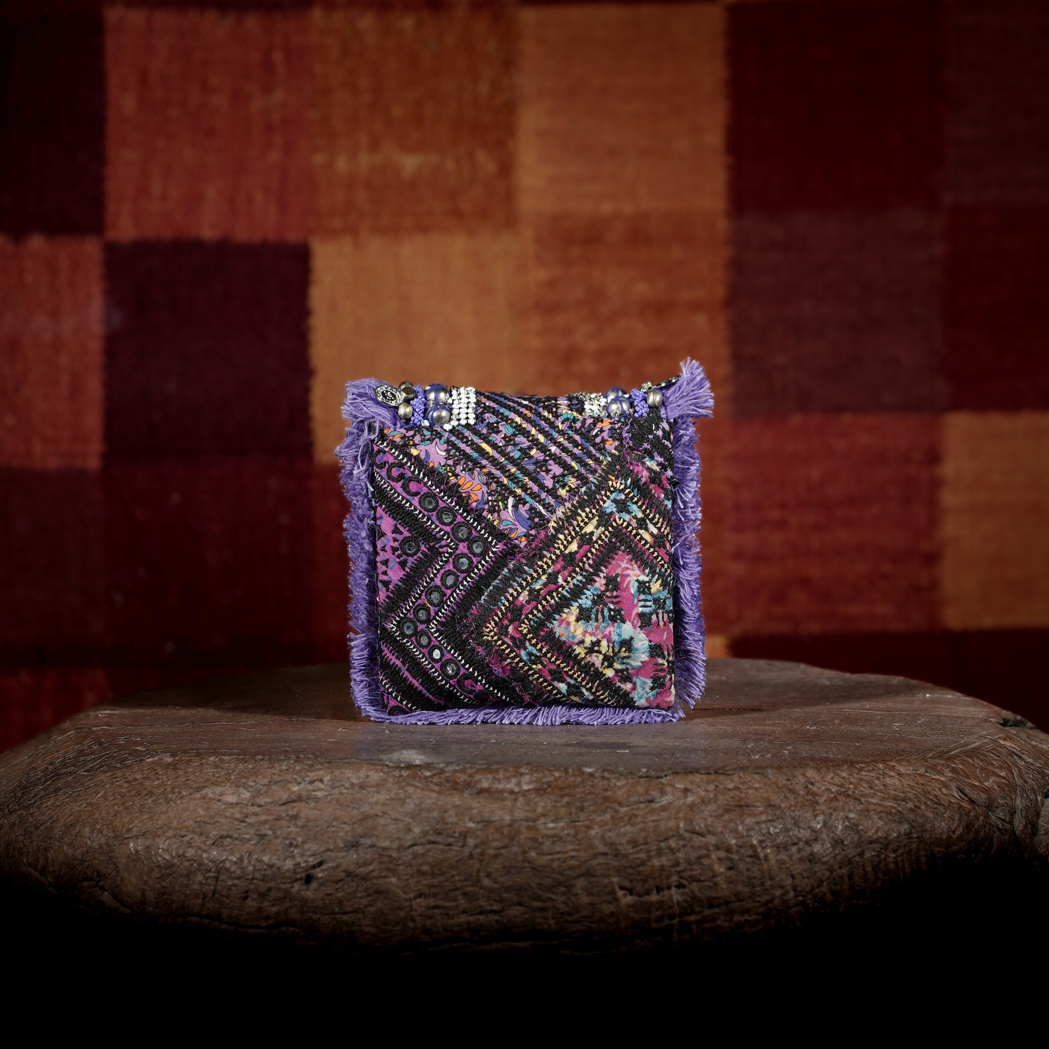 Purple Banjara Minion Clutch 009