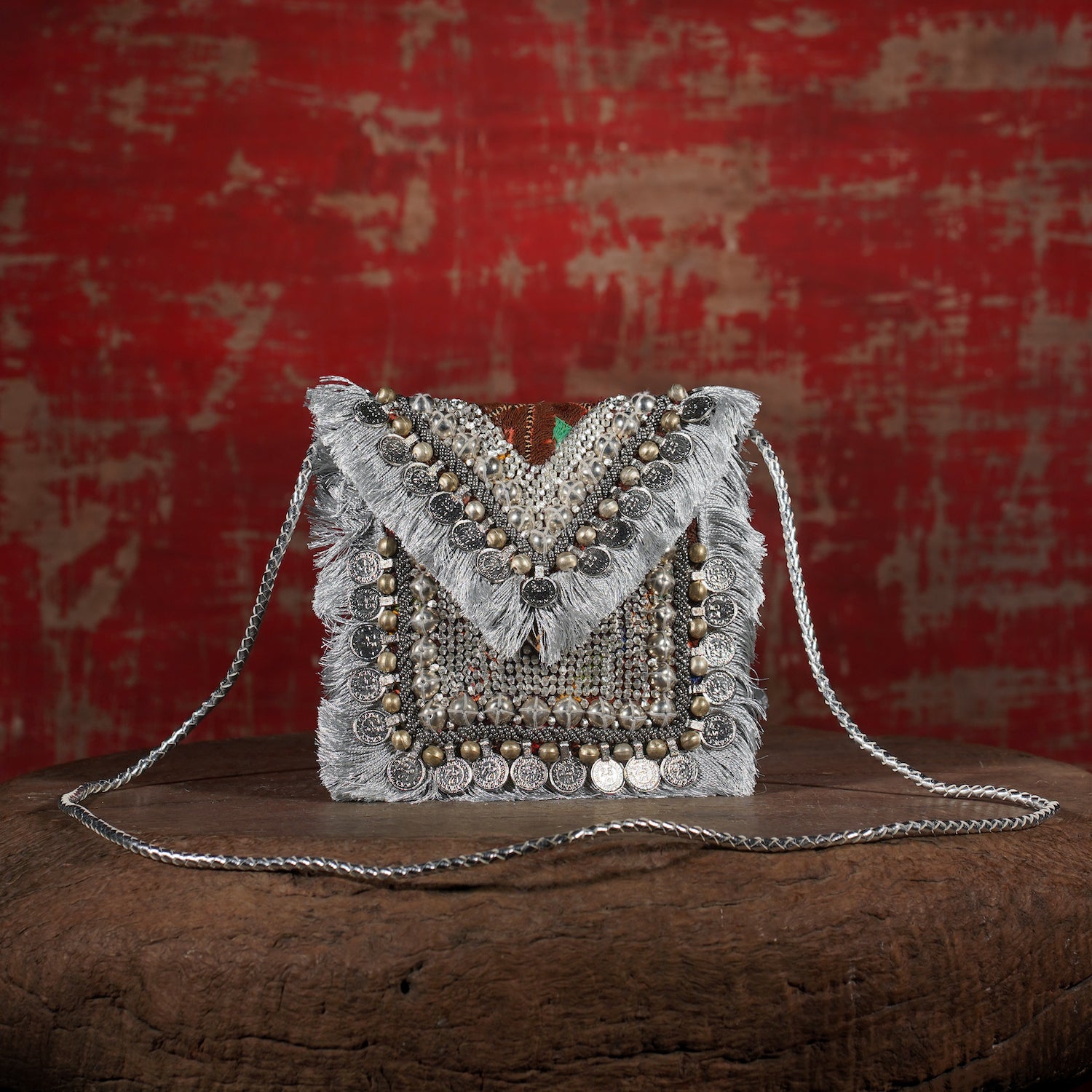 Silver Banjara Minion Clutch 006