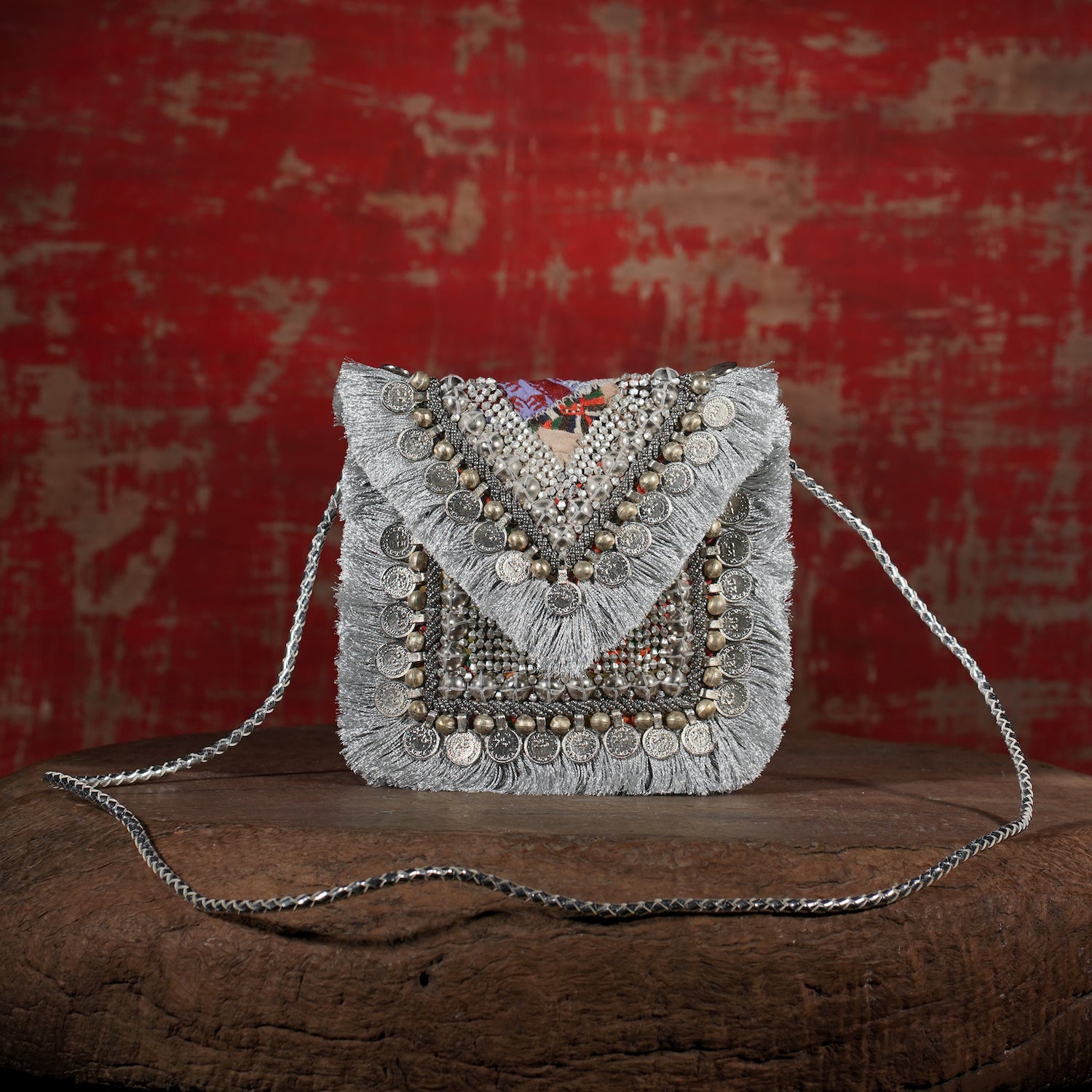 Silver Banjara Minion Clutch 009