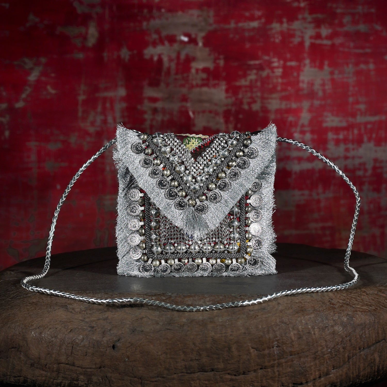 Silver Banjara Minion Clutch 014