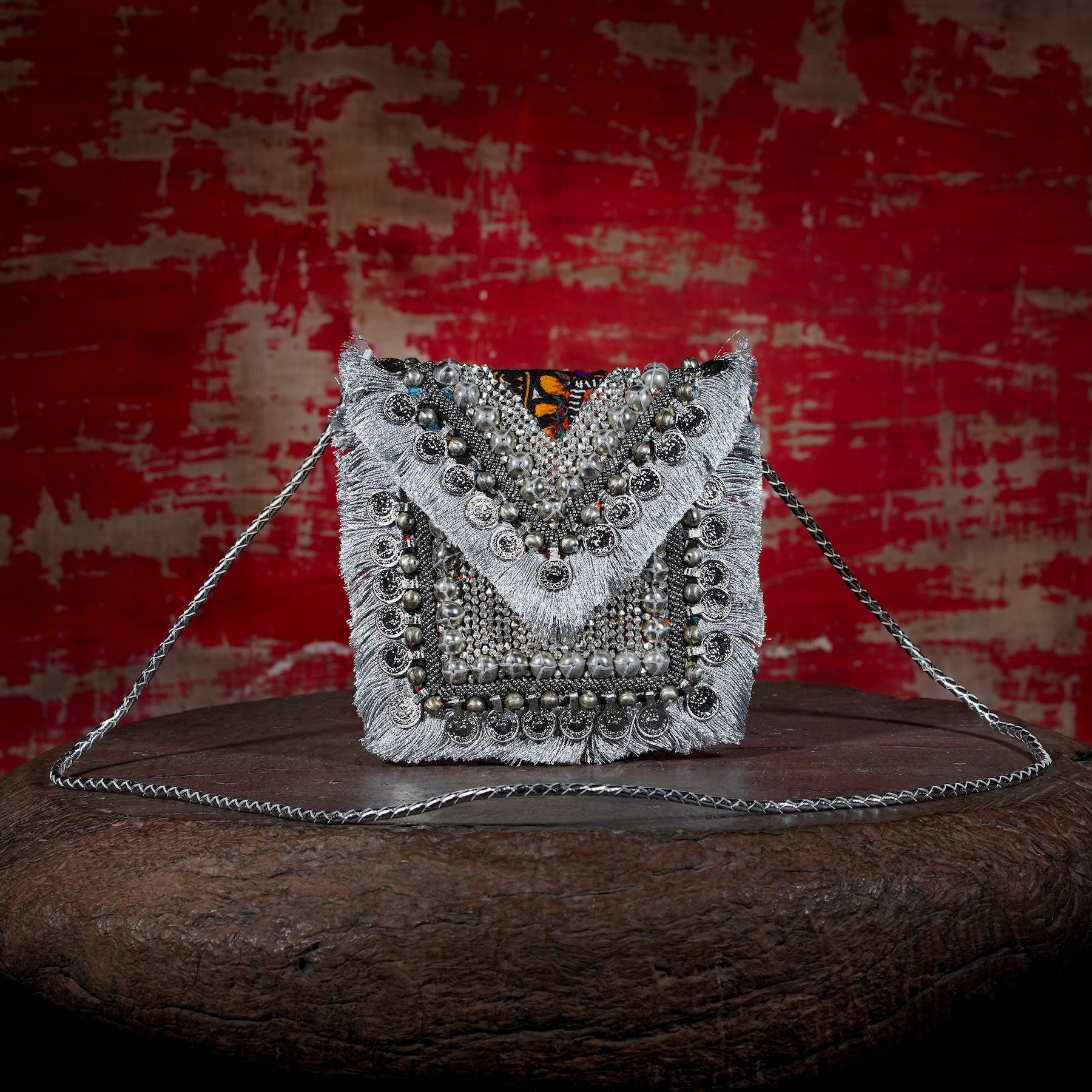 Silver Banjara Minion Clutch 029