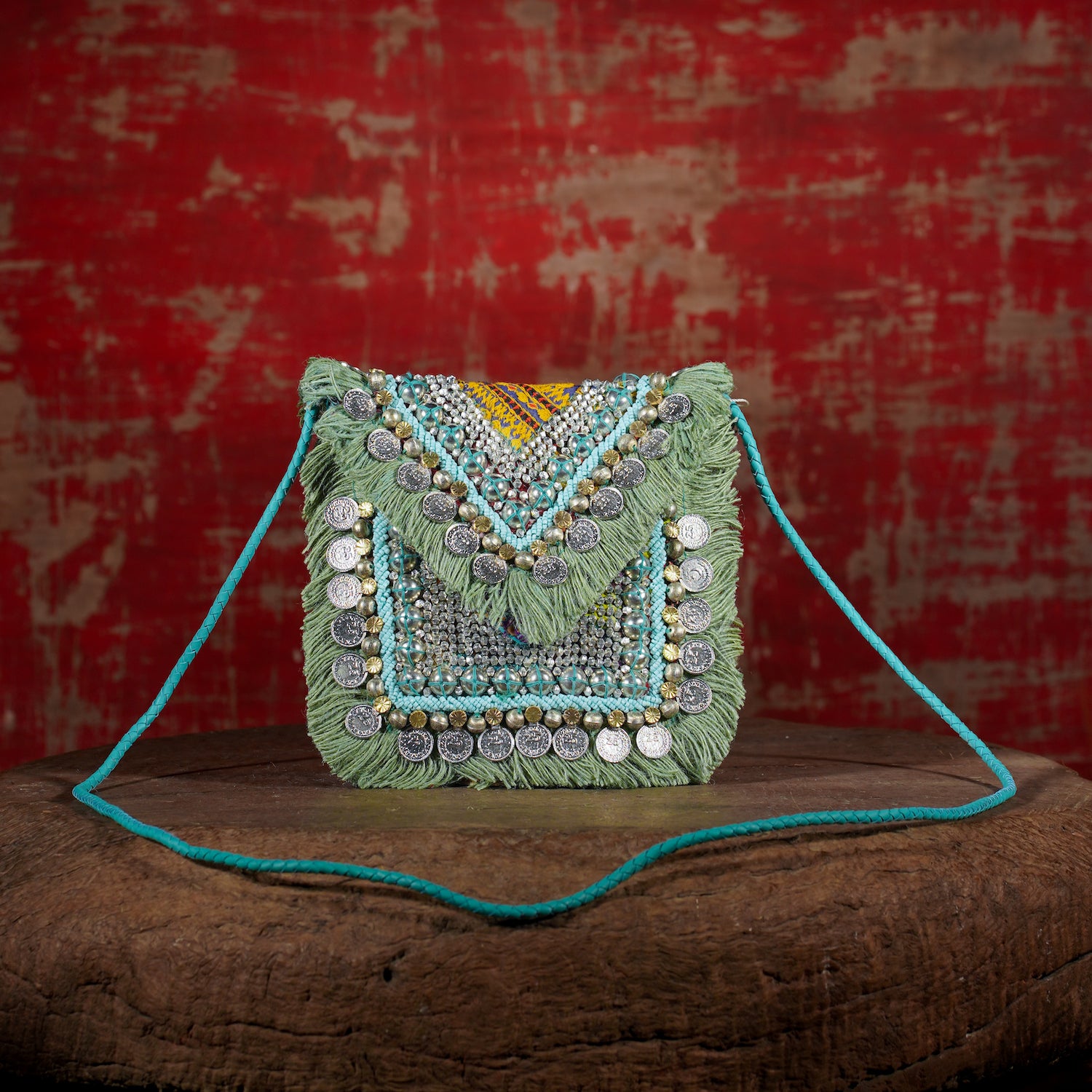 Turquoise Banjara Minion Clutch 007