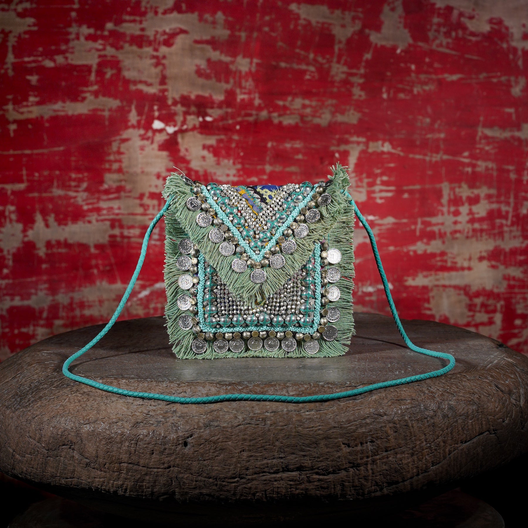 Turquoise Banjara Minion Clutch 012