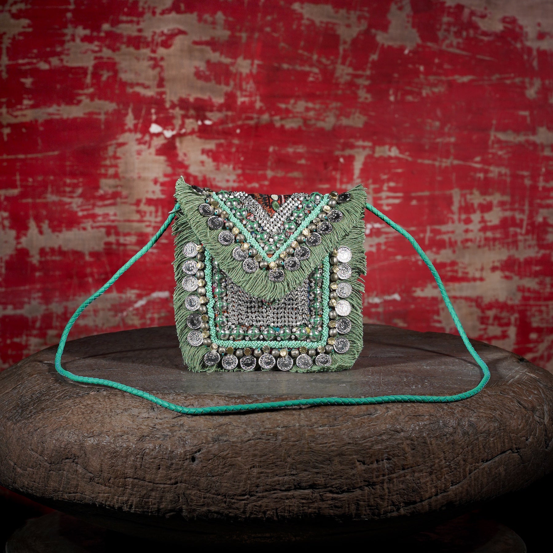 Turquoise Banjara Minion Clutch 018