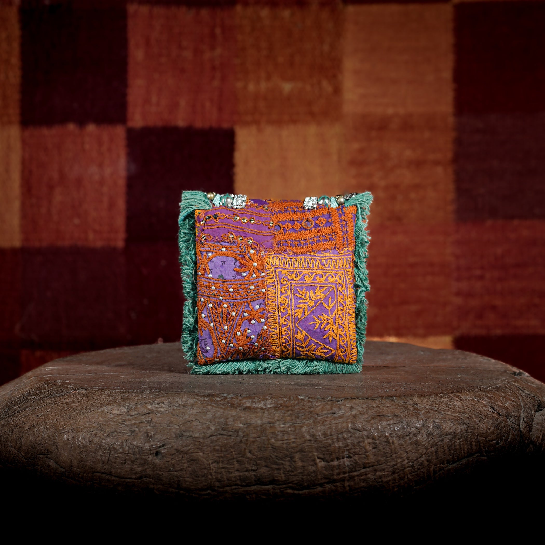 Turquoise Banjara Minion Clutch 021