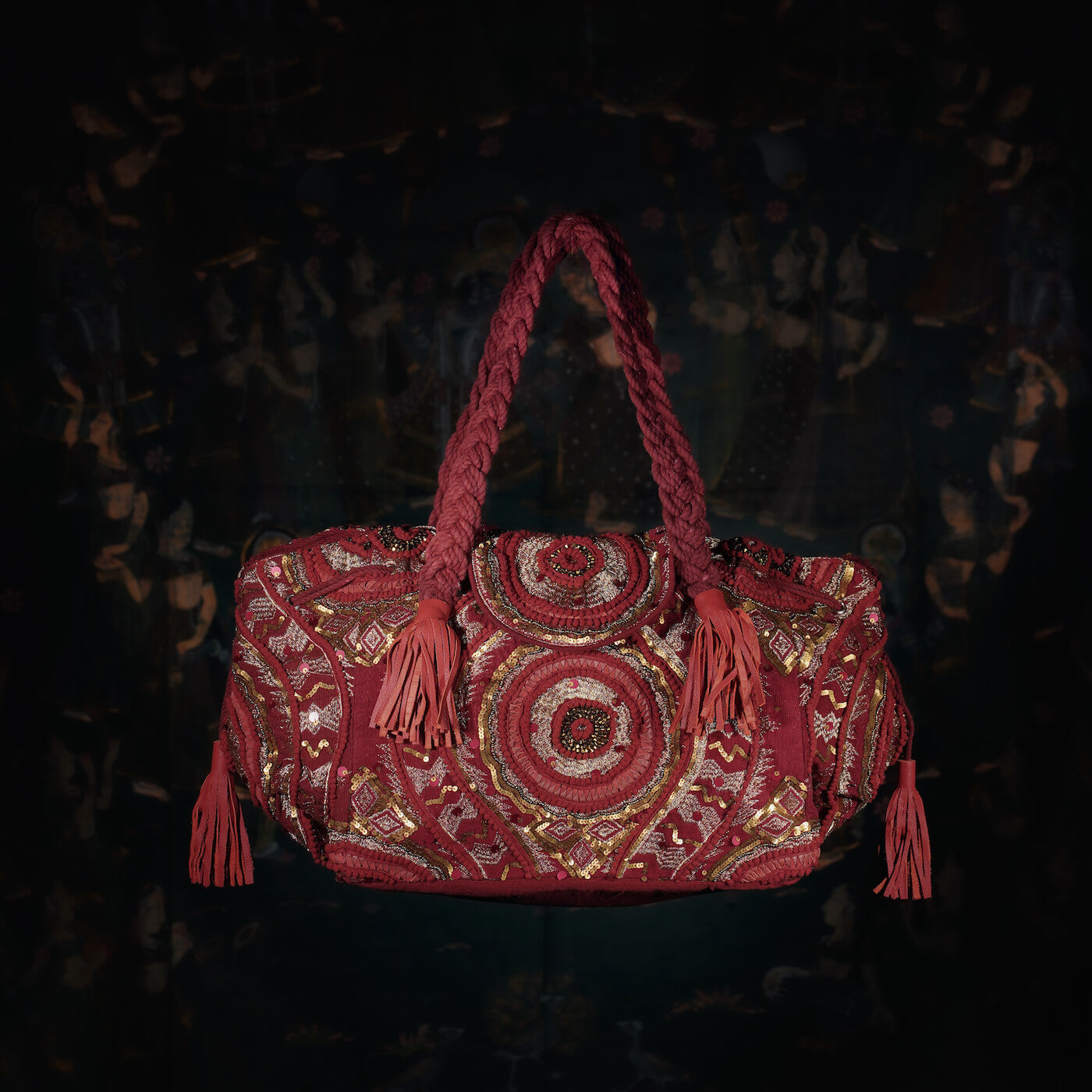 Burgundy Cotri Tote