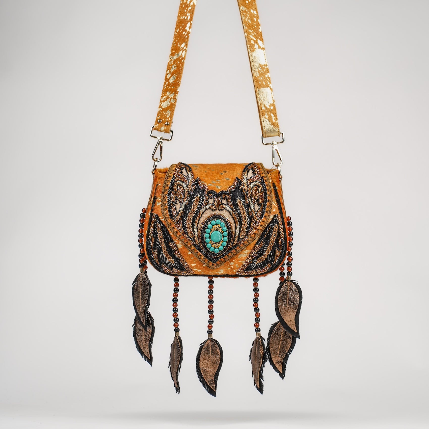 Beige Dreamcatcher Saddle Bag
