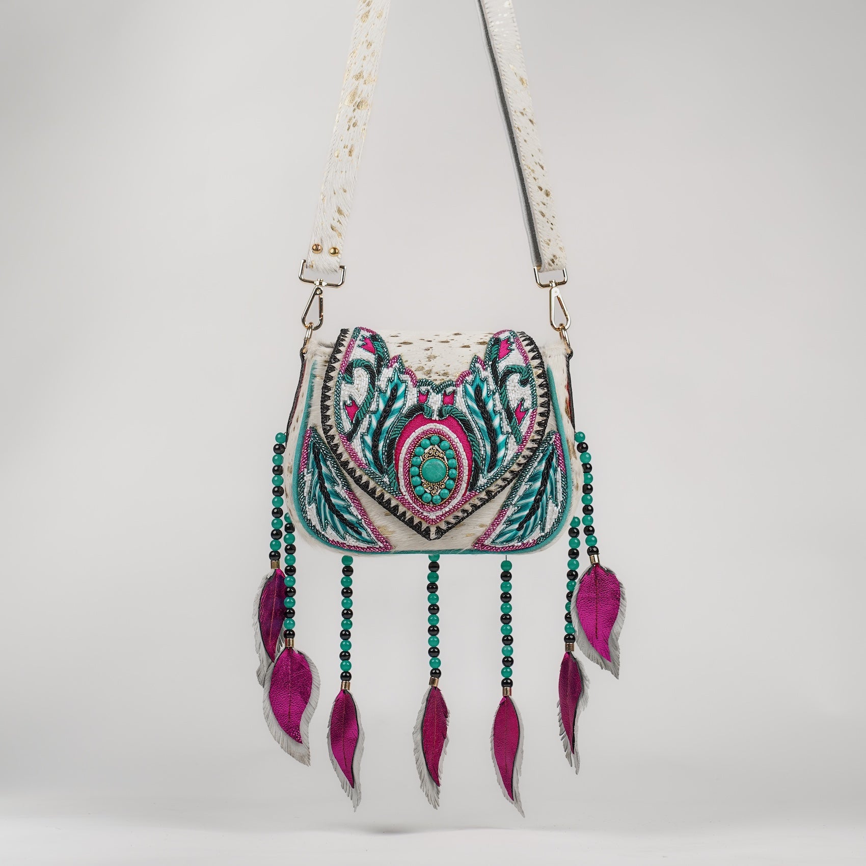 Cream Dreamcatcher Saddle Bag