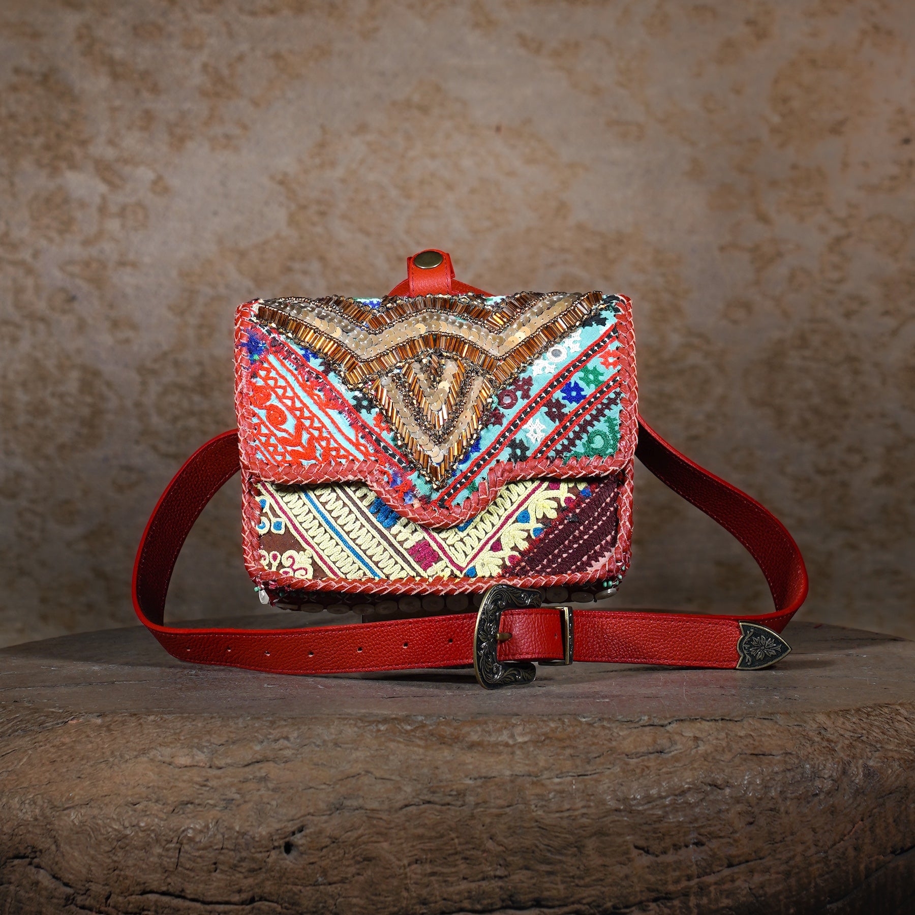 Burgundy Diya Belt Bag 015