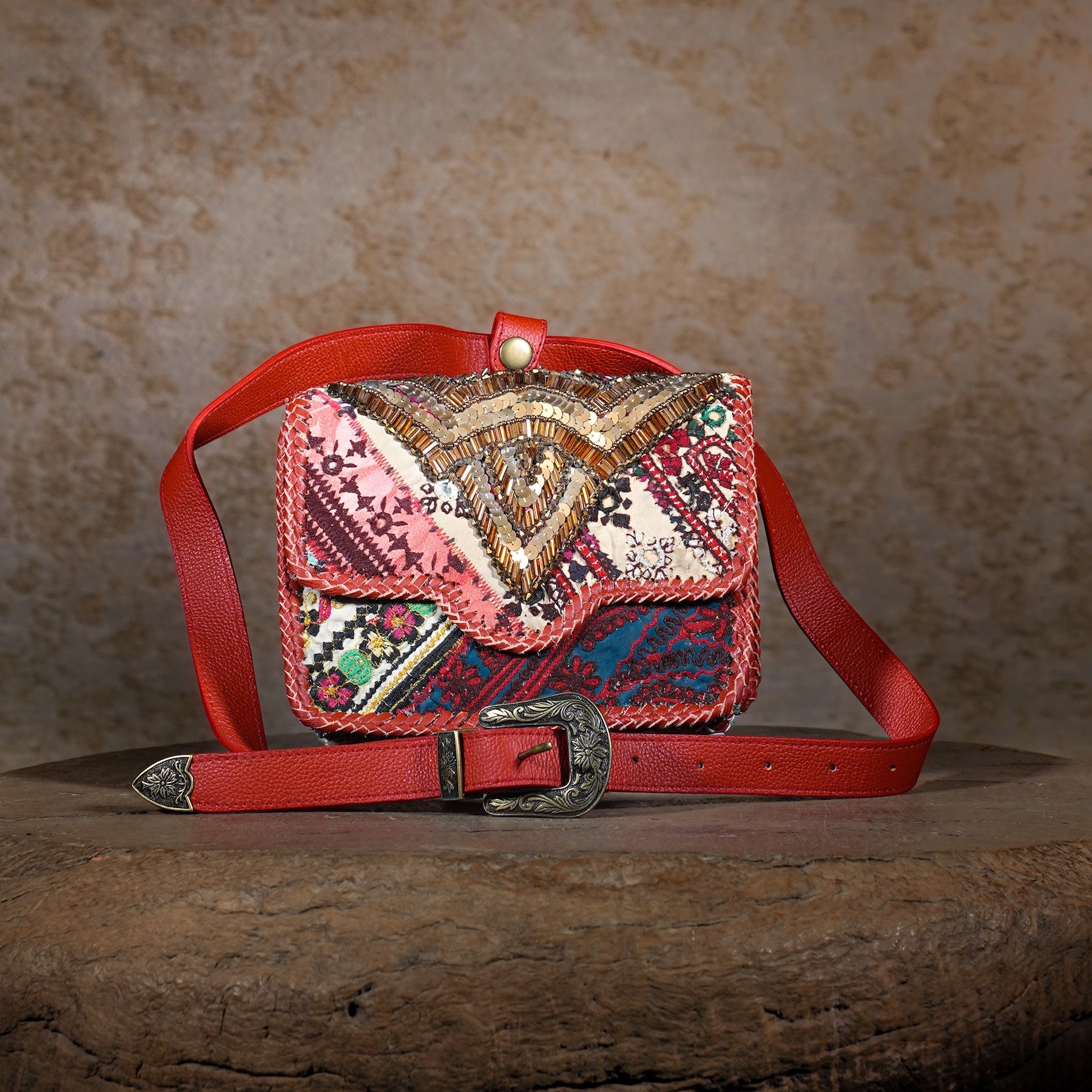 Burgundy Diya Belt Bag 016
