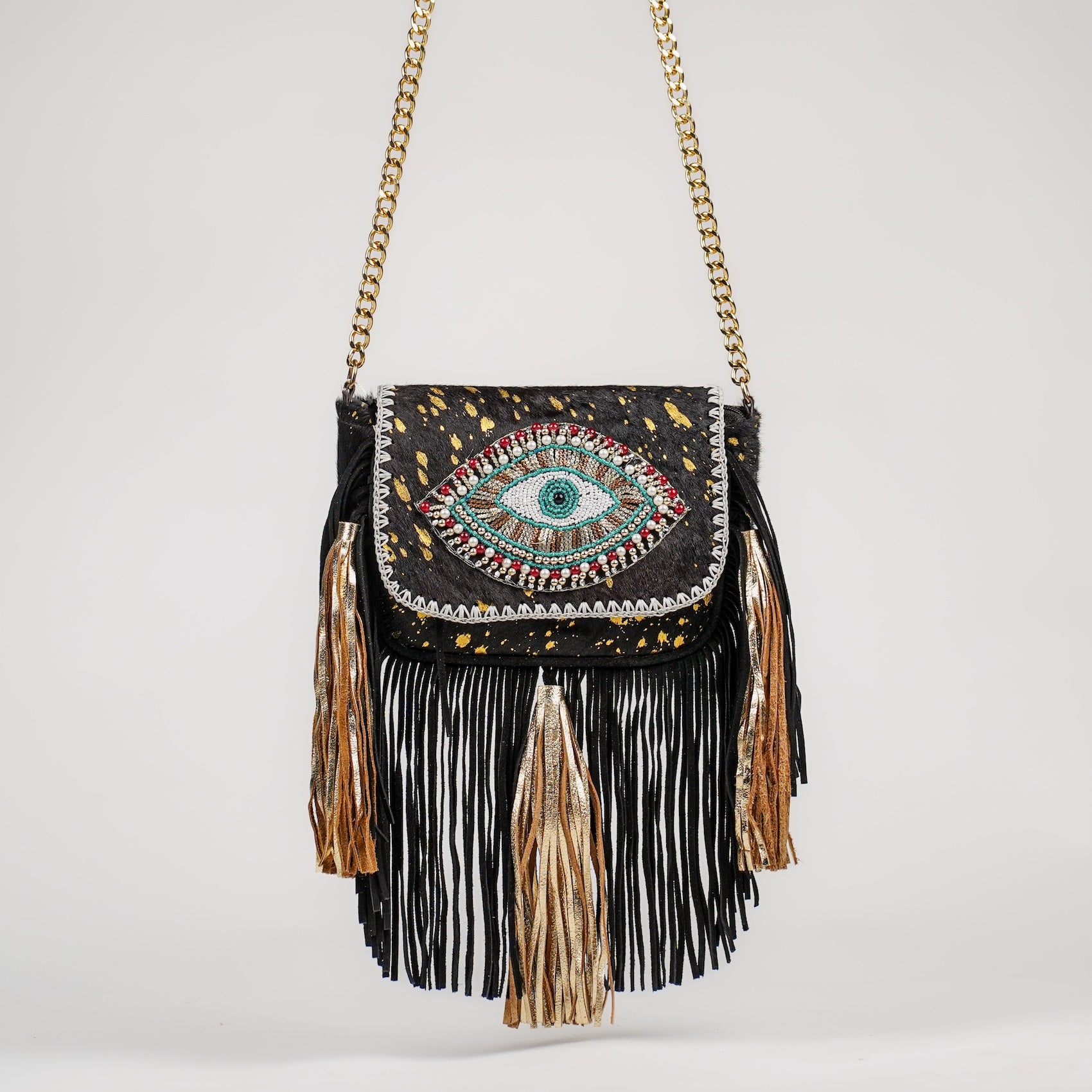 Black Evil Eye Sling Bag
