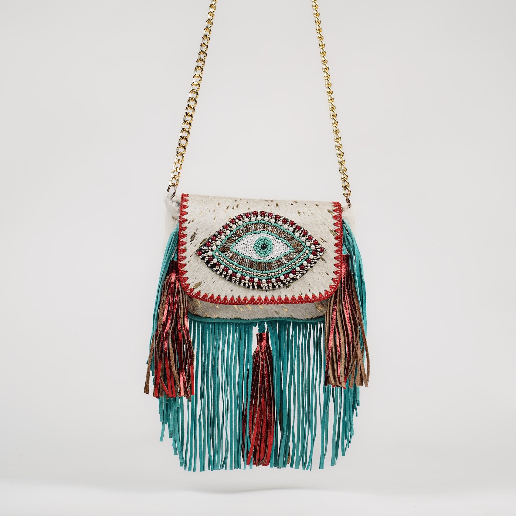 Cream Evil Eye Sling Bag