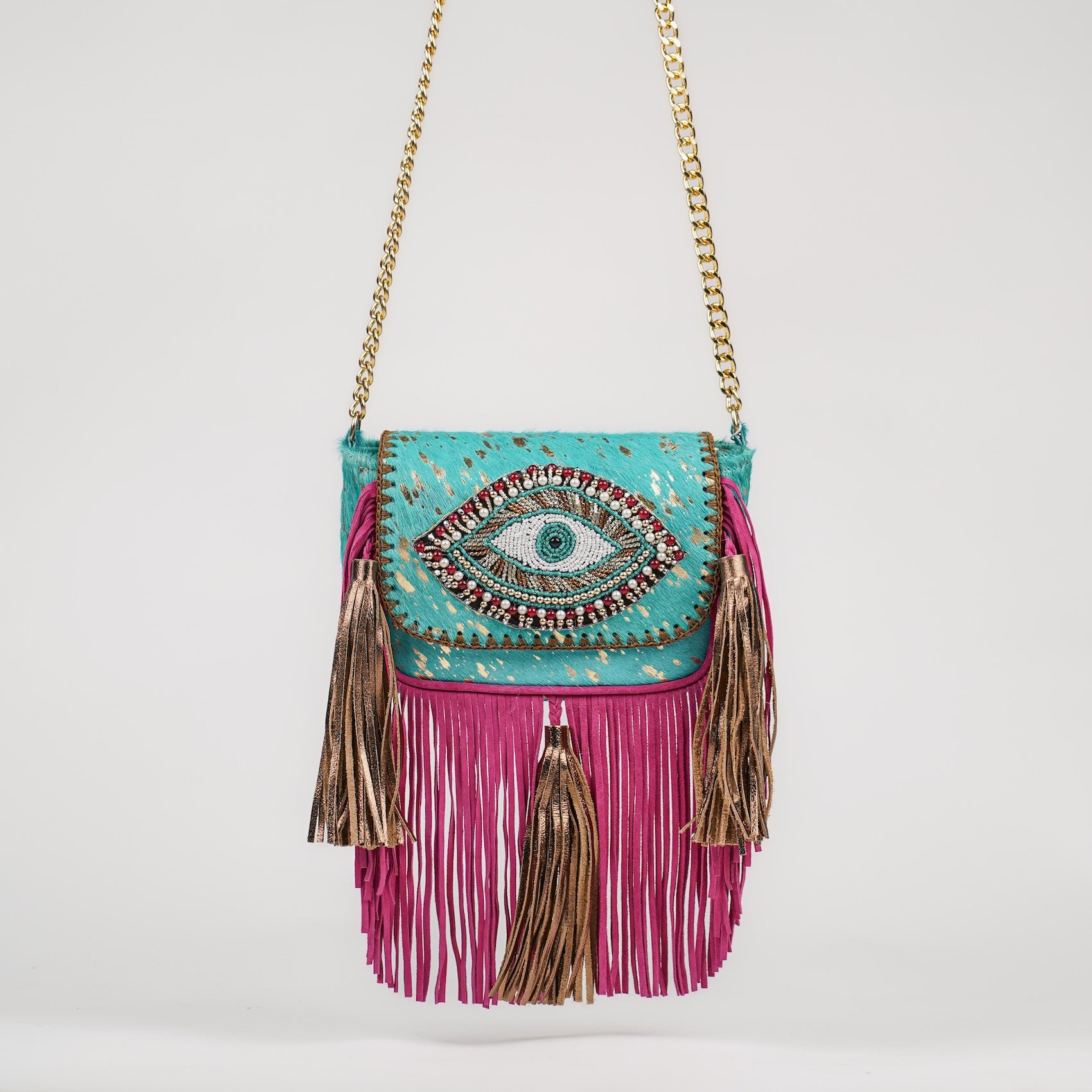 Turquoise Evil Eye Sling Bag
