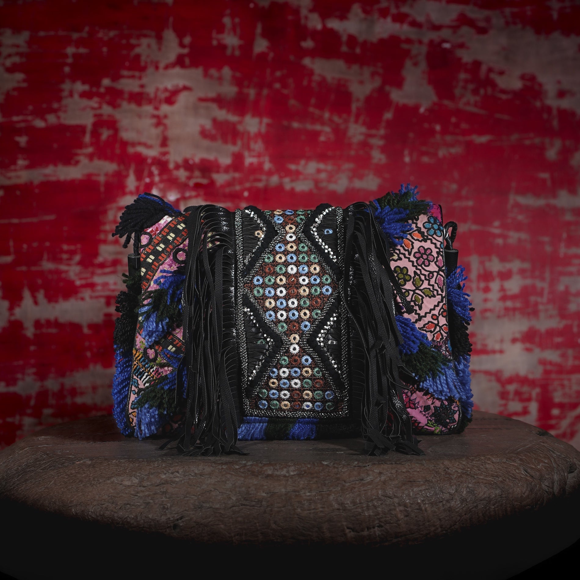 Black Fringe Clutch 012