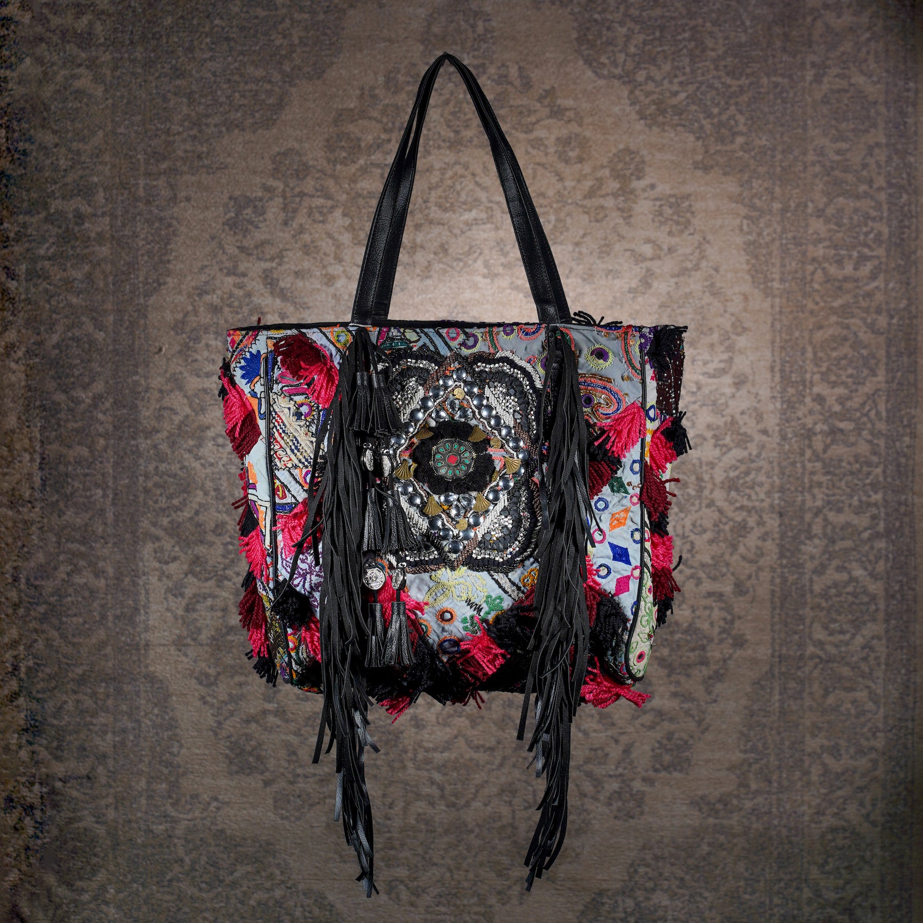 Black Fringe Tote 004