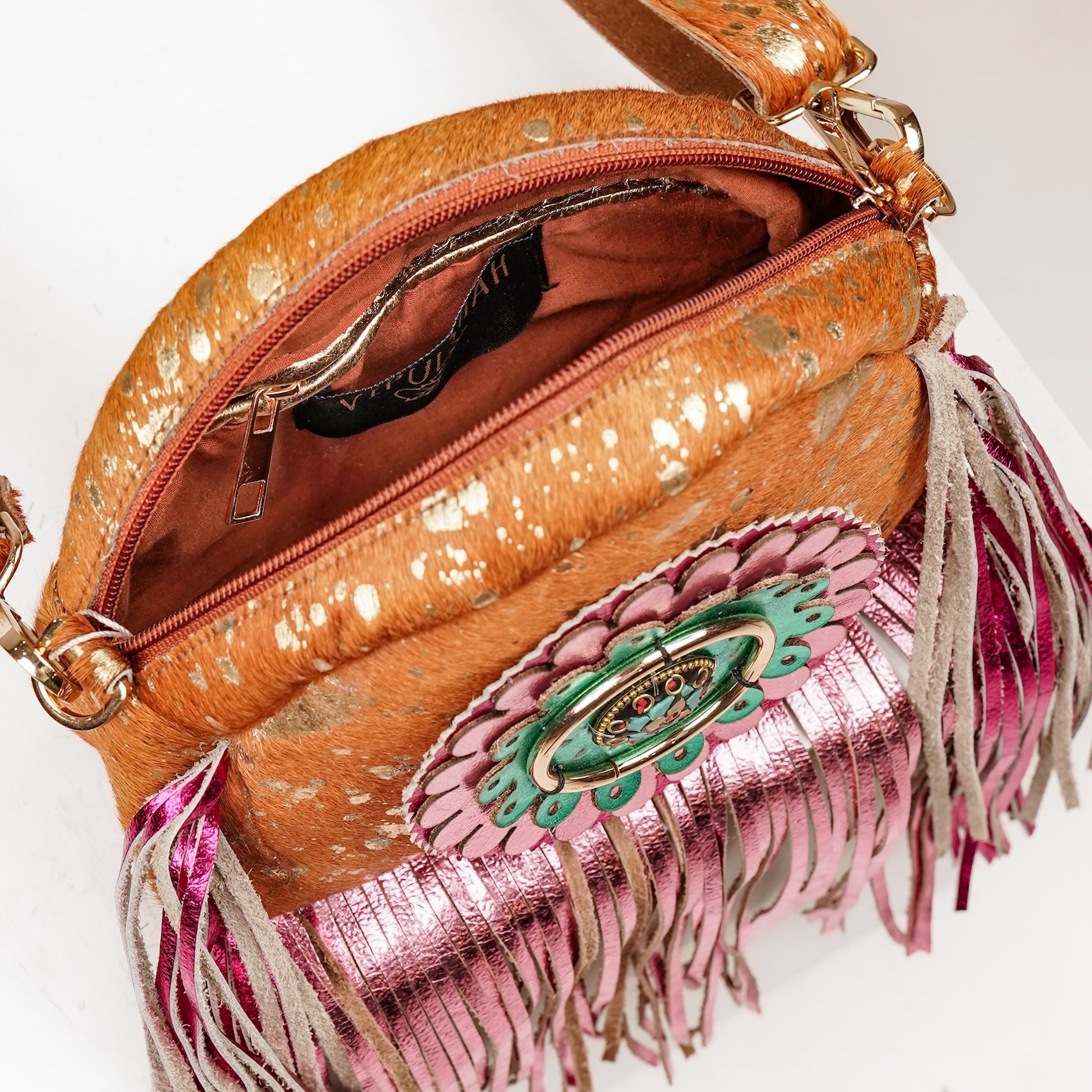 Beige Flamingo Sling Bag