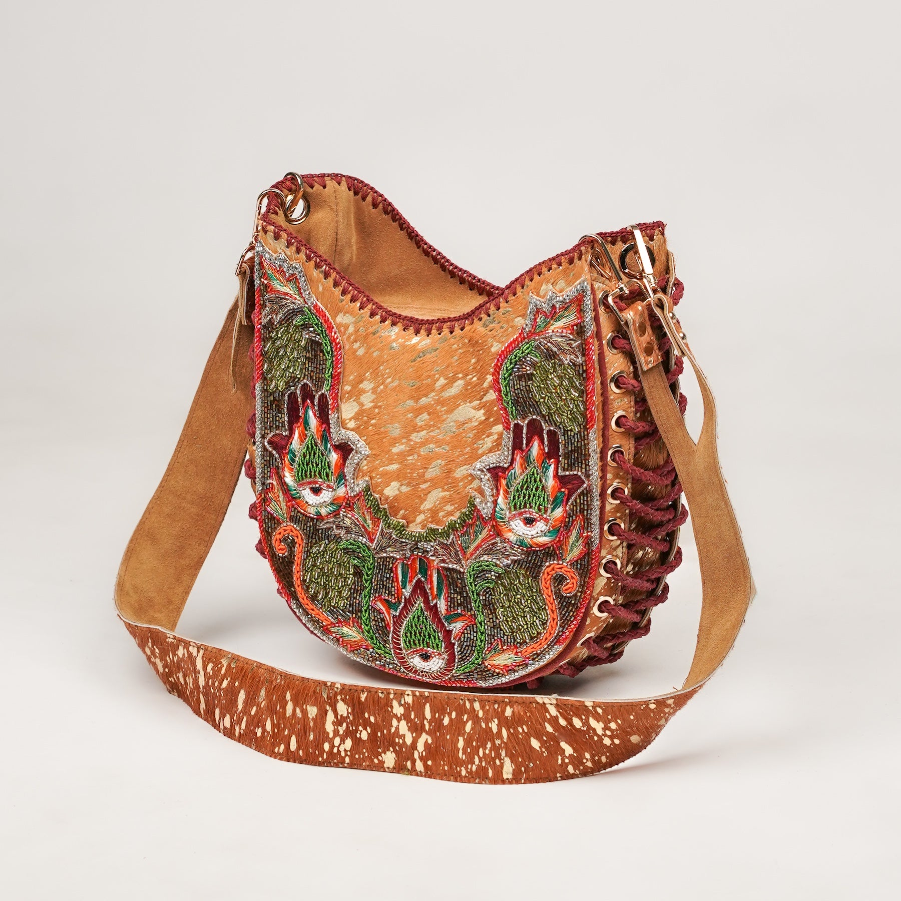 Beige Hornbill Shoulder Bag