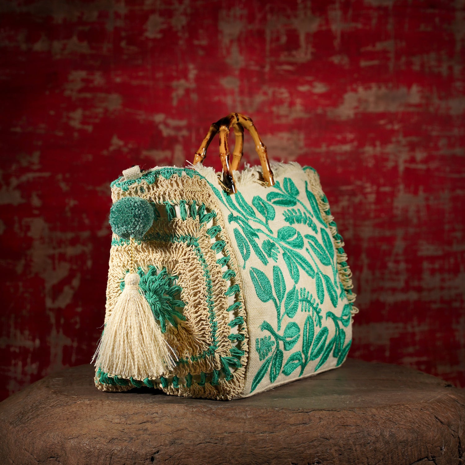 Haryali Jute Tote - Aqua