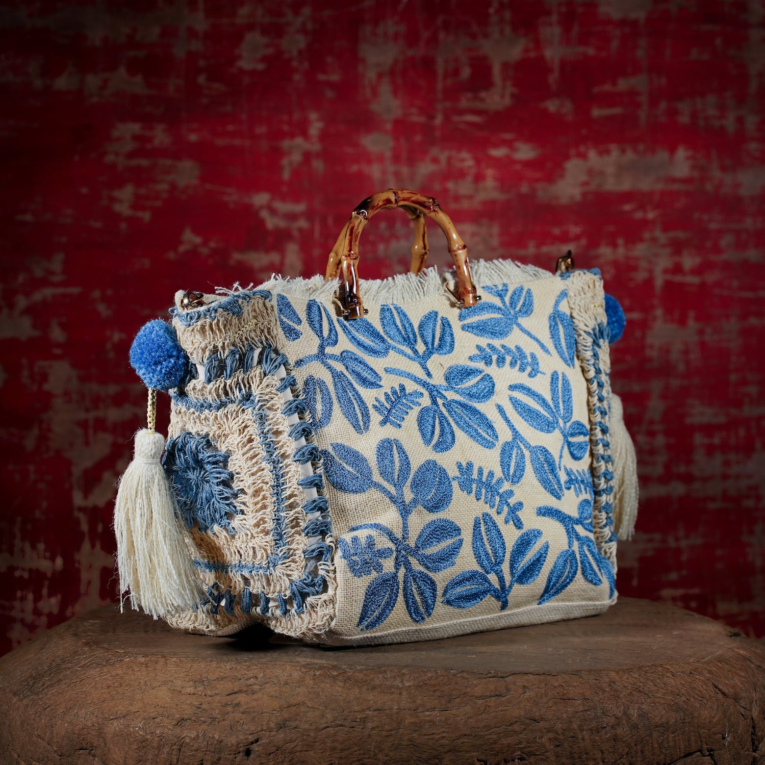 Denim Haryali Jute Tote