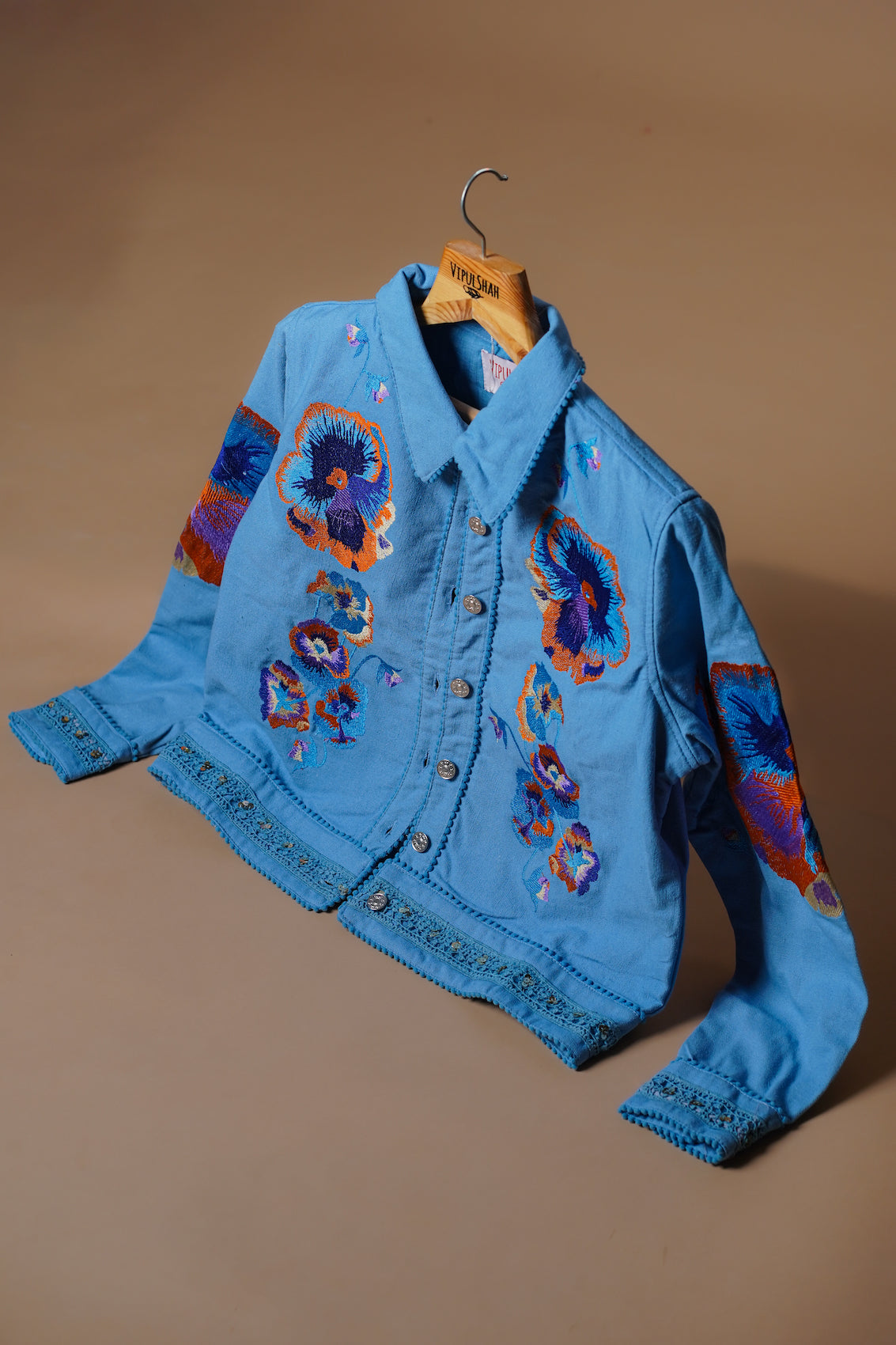 Denim Phool Jacket