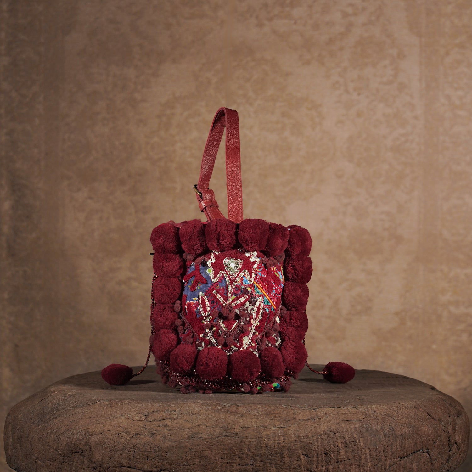 Burgundy Lado Bucket Bag 001