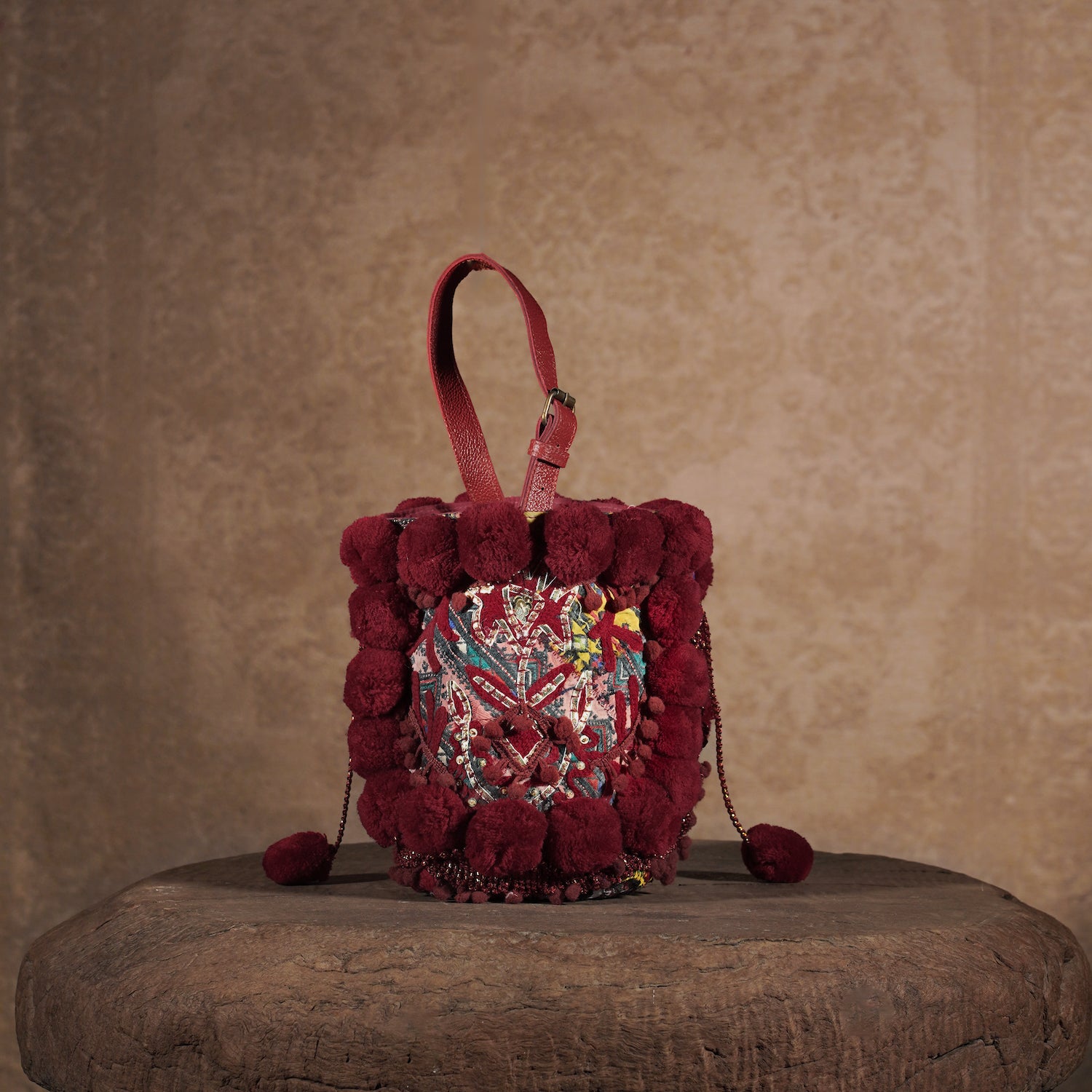 Burgundy Lado Bucket Bag 002