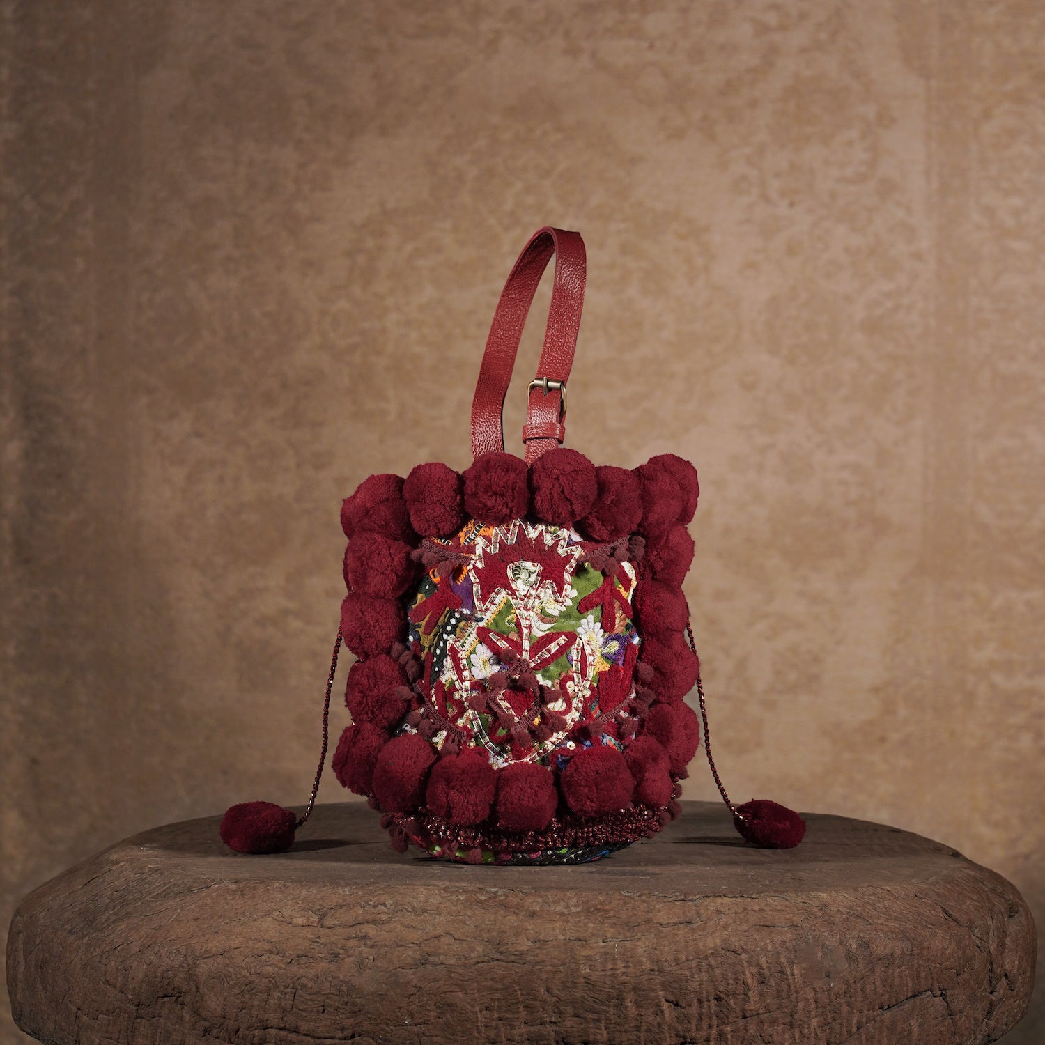 Burgundy Lado Bucket Bag 003