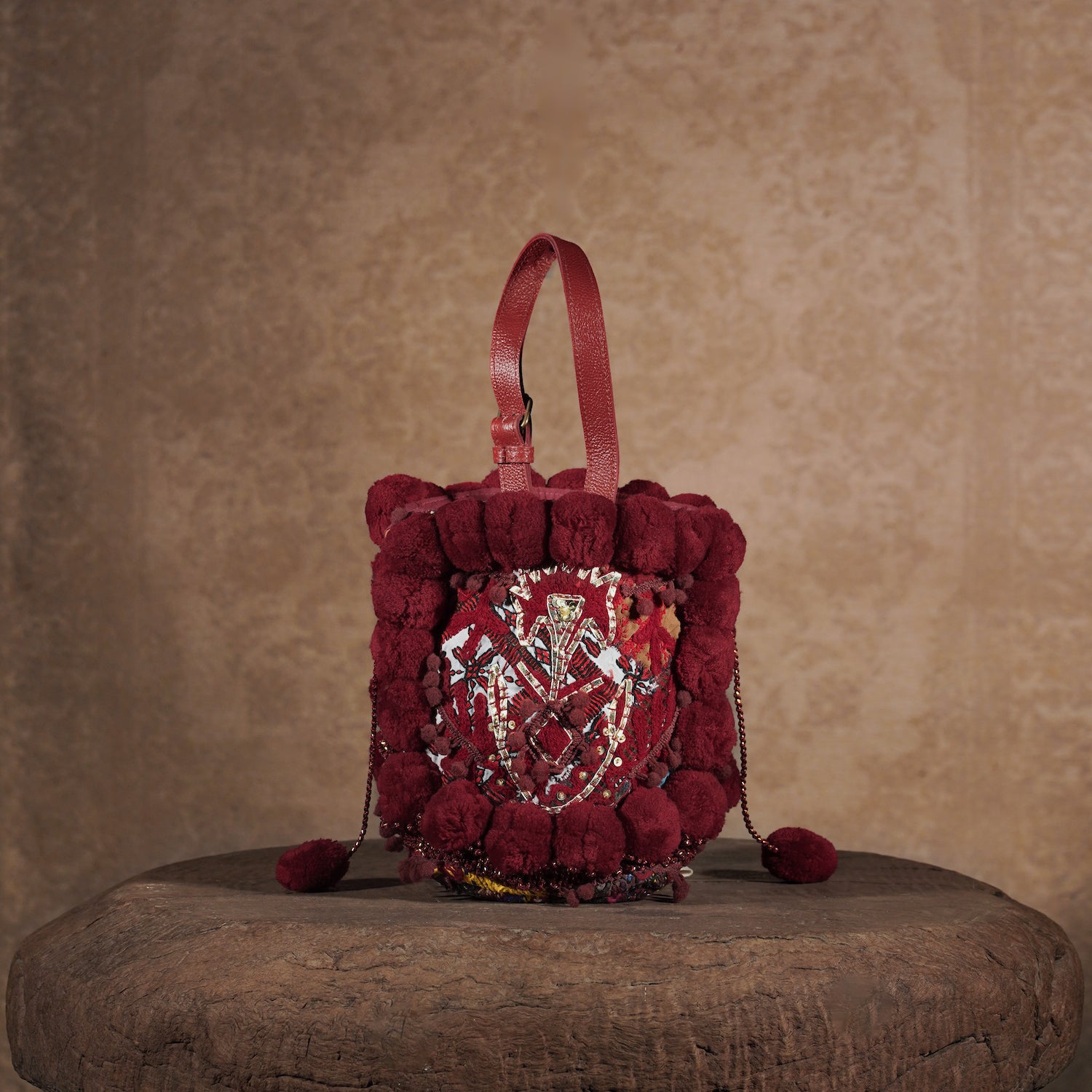 Burgundy Lado Bucket Bag 003