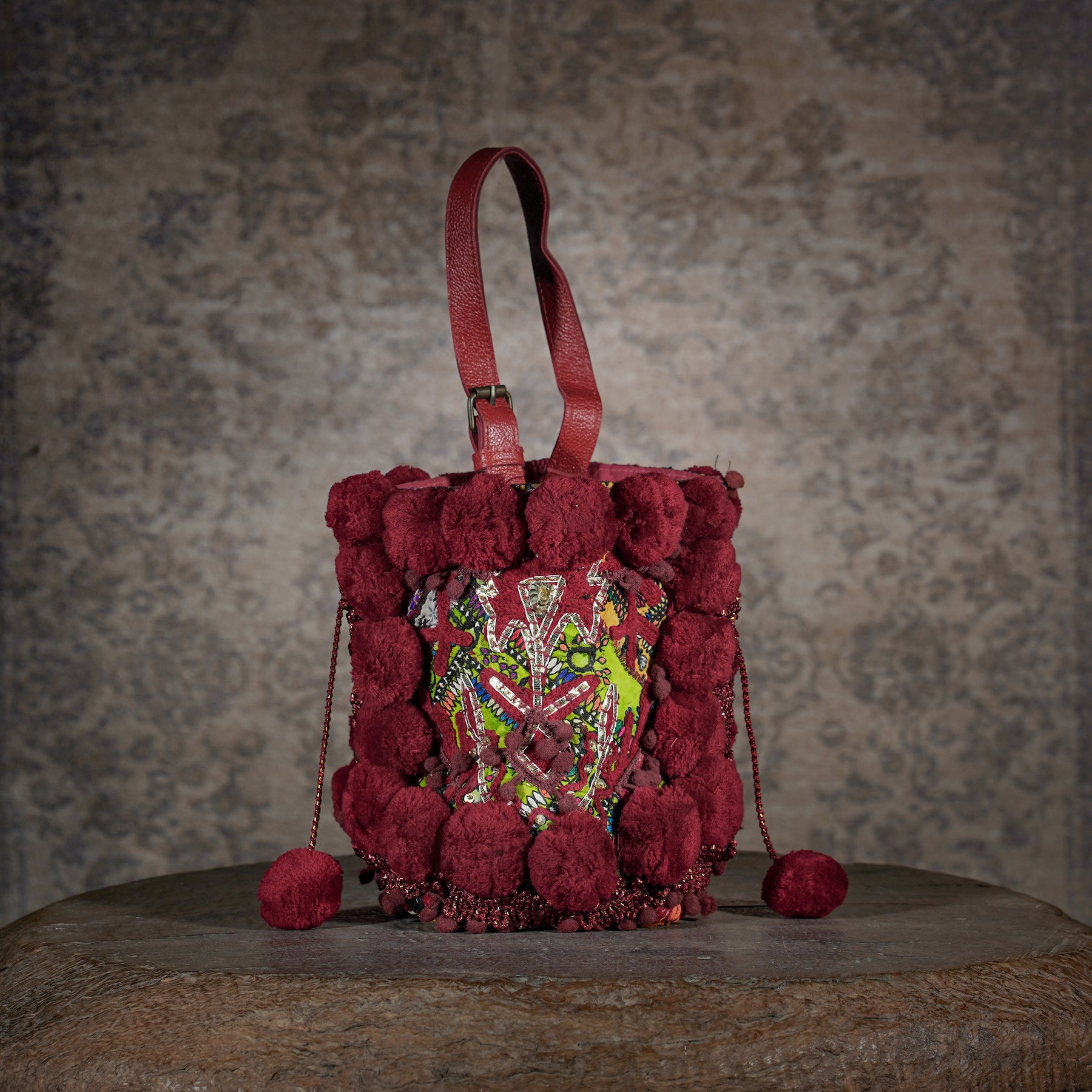 Burgundy Lado Bucket Bag 010